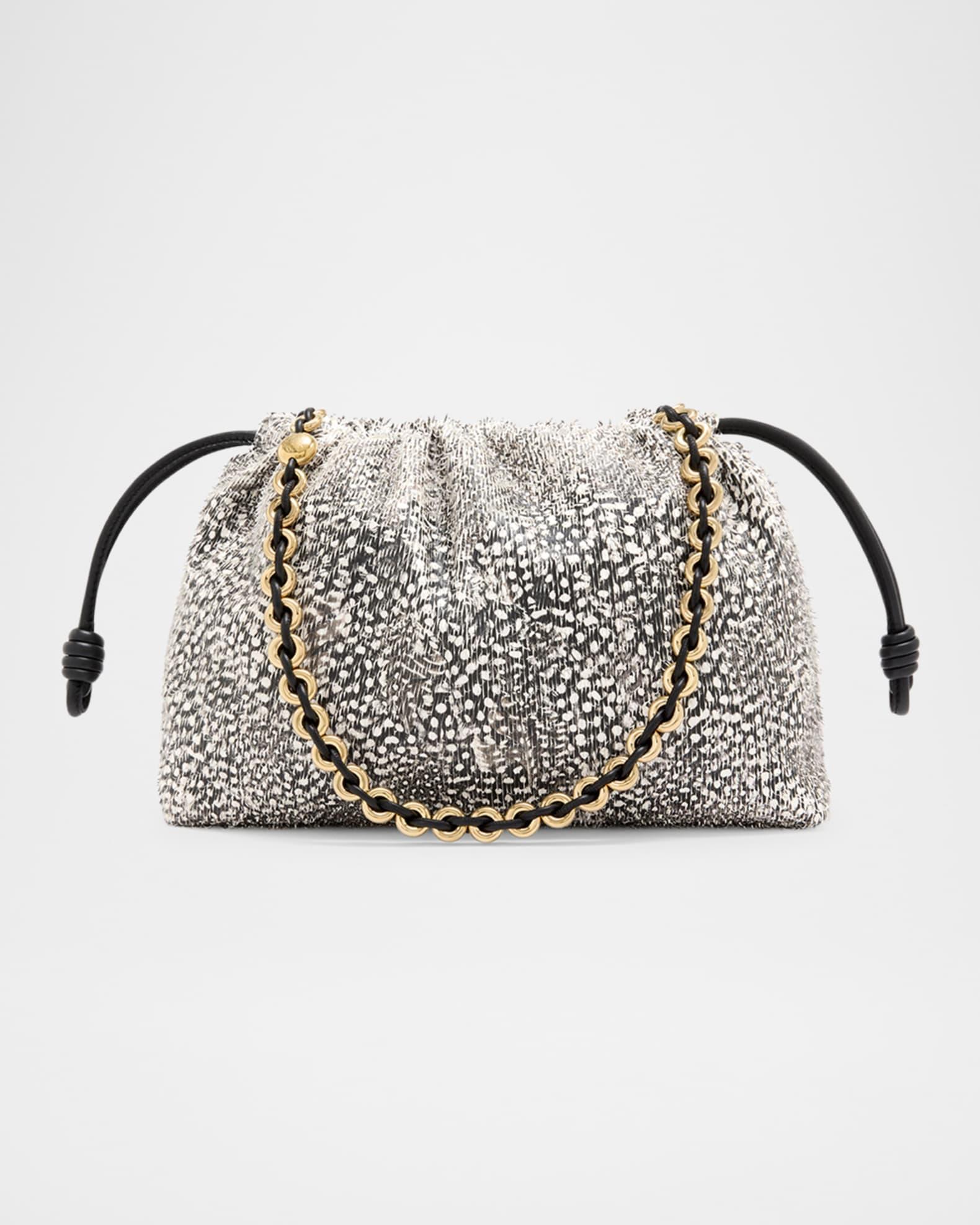 Flamenco Medium Shoulder Bag in Feathered Leather  Product Image