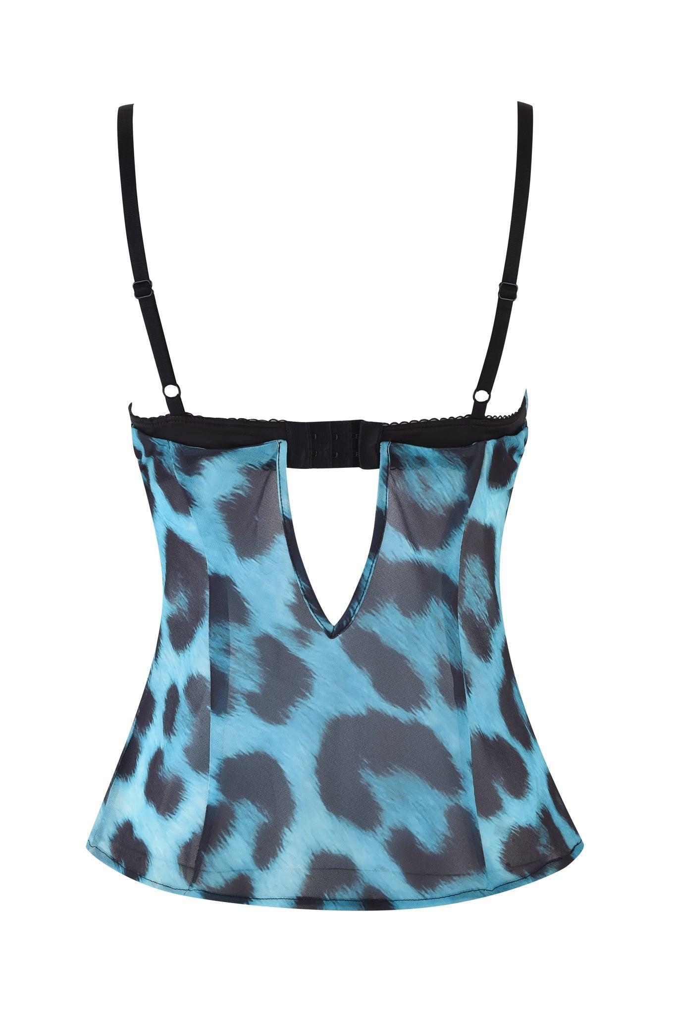 ASALIA TOP - AQUA LEOPARD Product Image