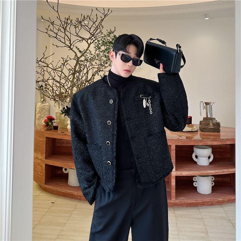 Long-Sleeve Plain Coat Product Image