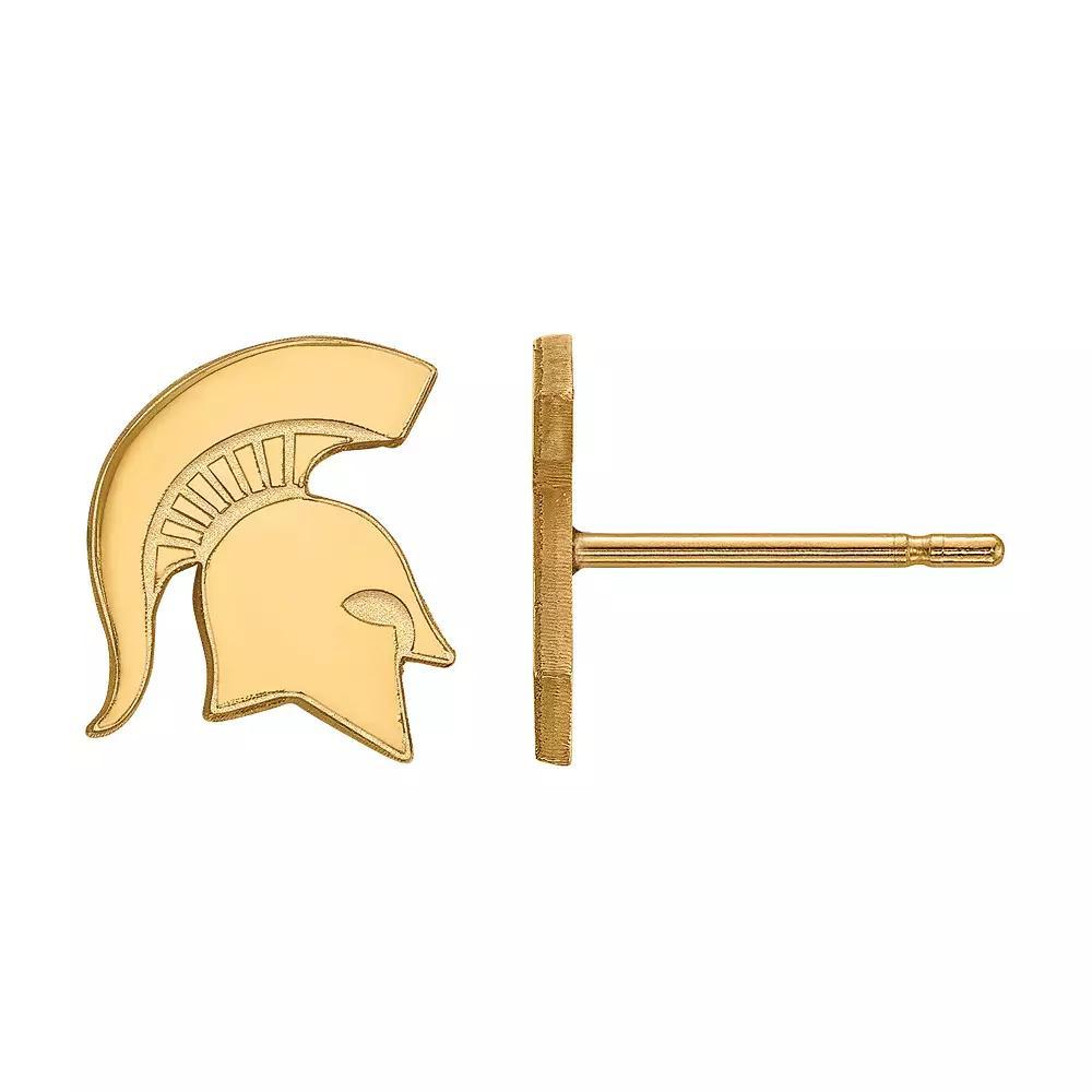 LogoArt 14K Gold Over Silver Michigan State Spartans Extra Small Post Earrings, Women's, Size: 9MM, 14k Gold Plated Product Image