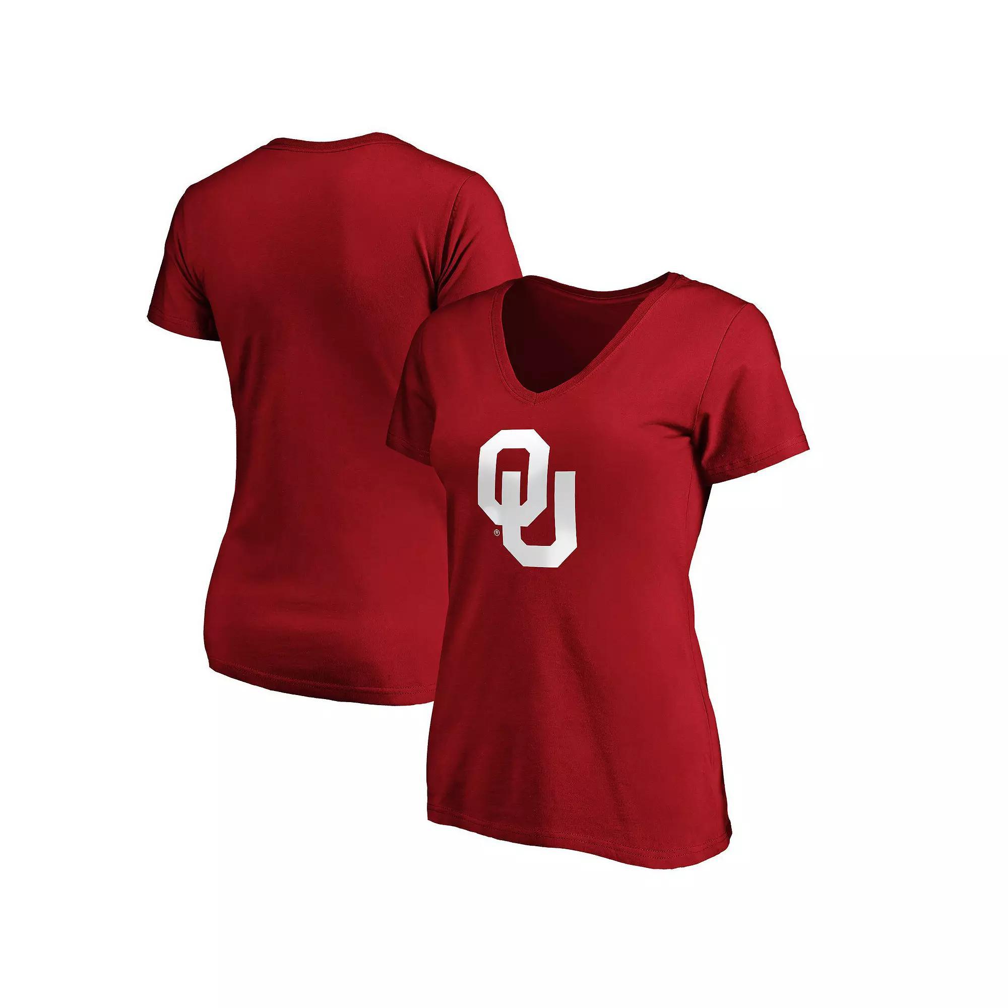 Women's Fanatics Crimson Oklahoma Sooners Official Logo V-Neck T-Shirt, Size: XL, Red Product Image
