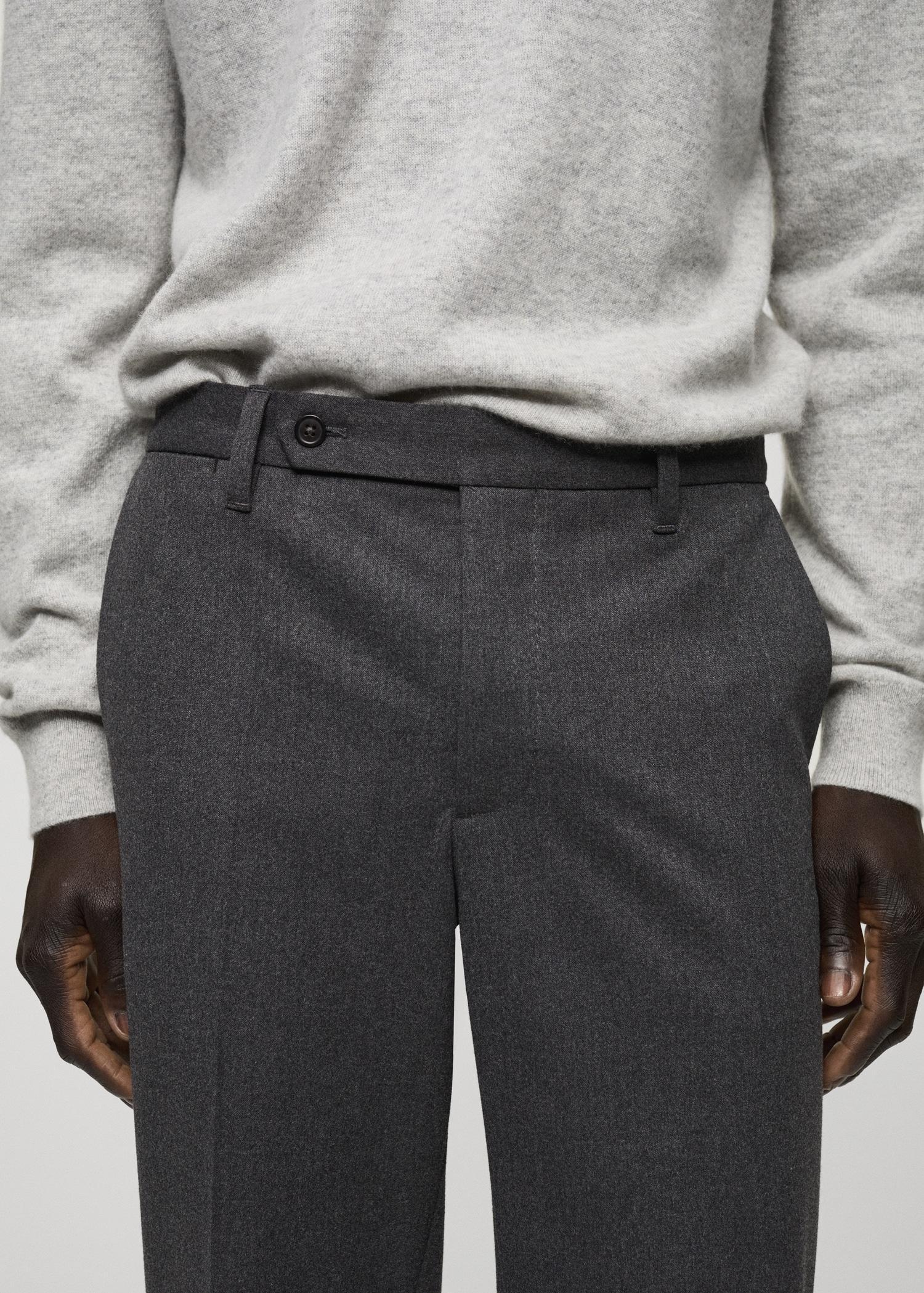Slim-fit flannel pants - Men | MANGO USA Product Image