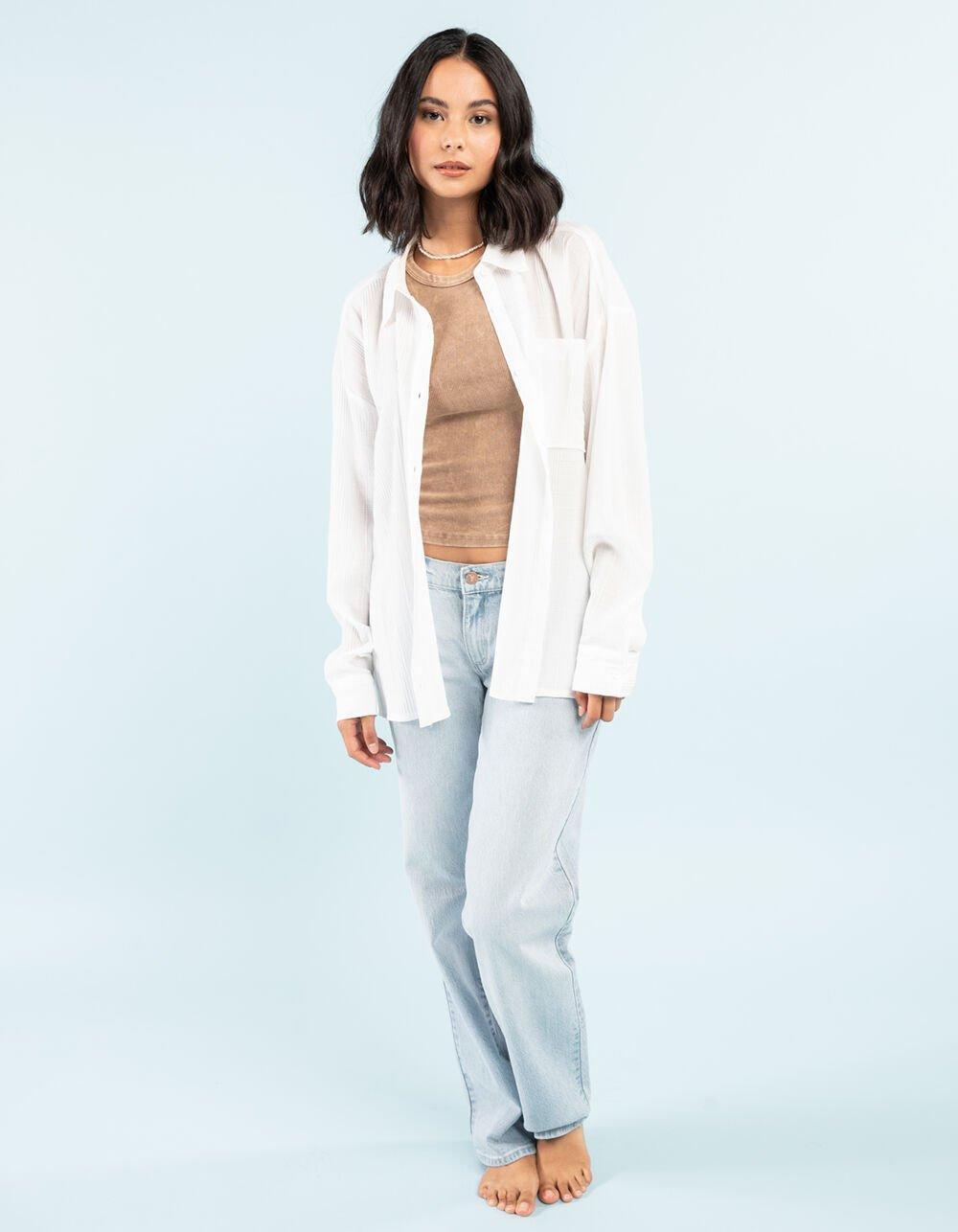 WEST OF MELROSE Womens Button Up Shirt - WHITE Product Image