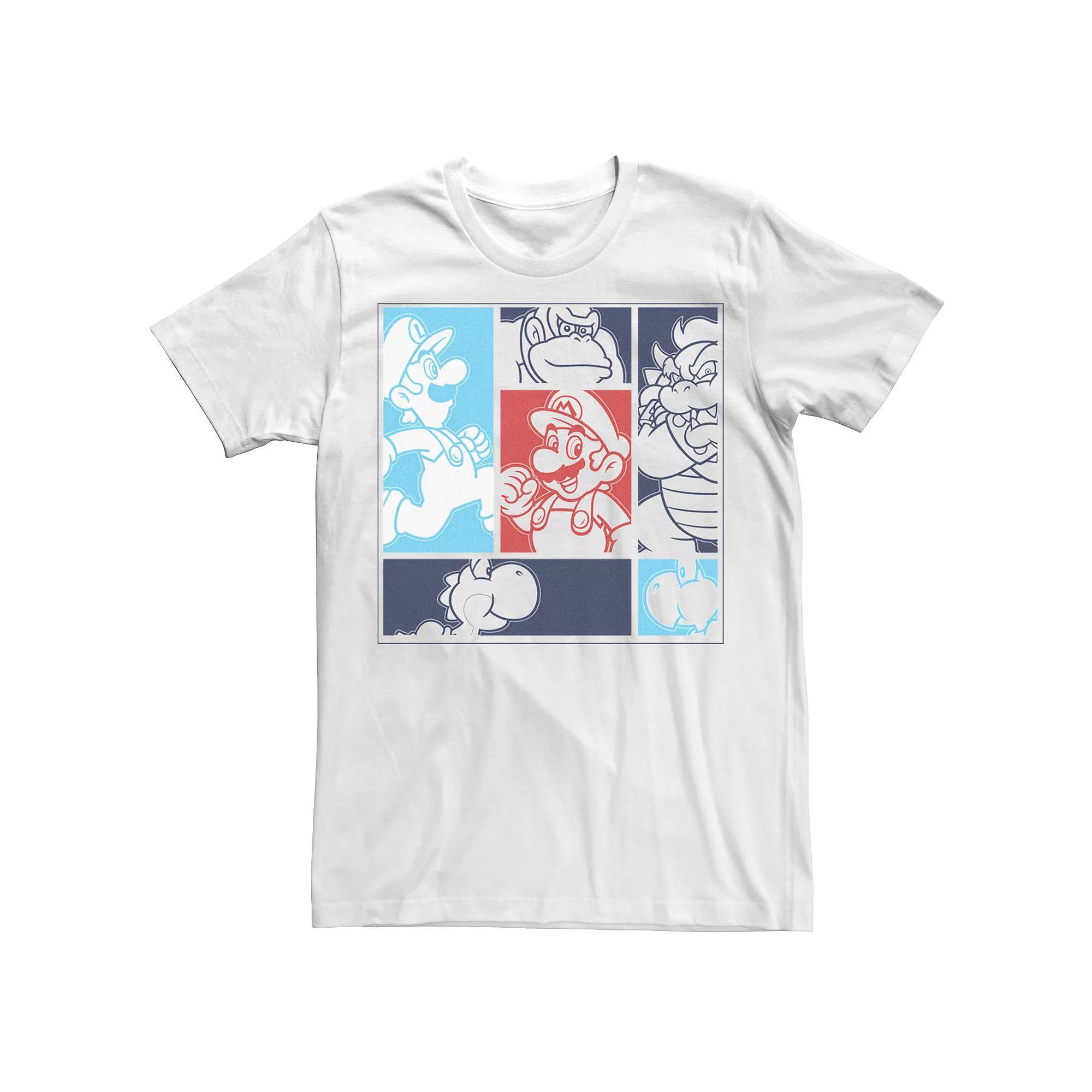 Men's Nintendo Super Mario Group Shot Graphic Tee, Size: Medium, White Product Image