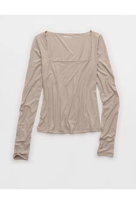SMOOTHEZ Sqaure Neck Long Sleeve Top Women's Product Image