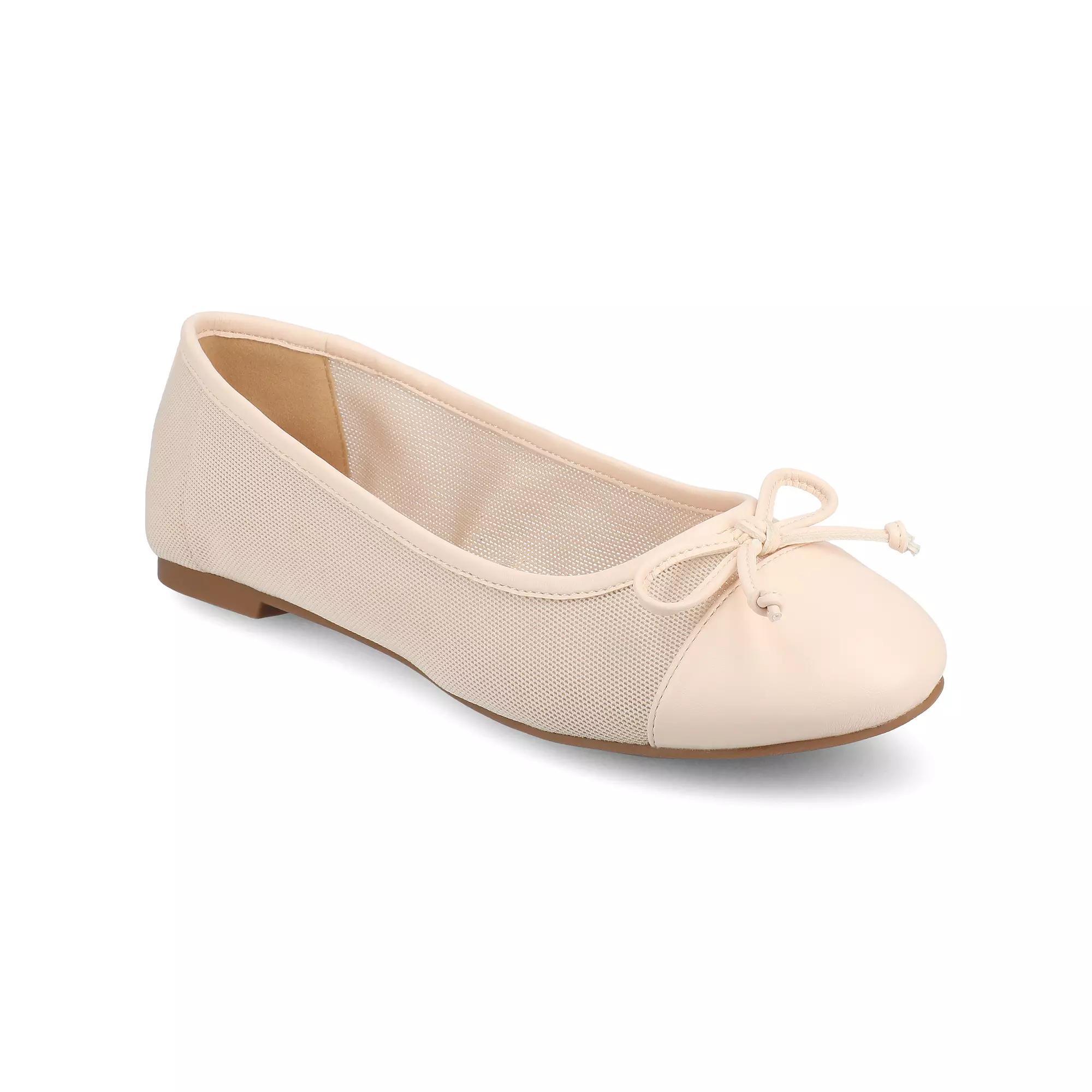 Journee Kaiah Medium and Wide Width Womens Ballet Cap Toe Slip-On Dress Flats Product Image