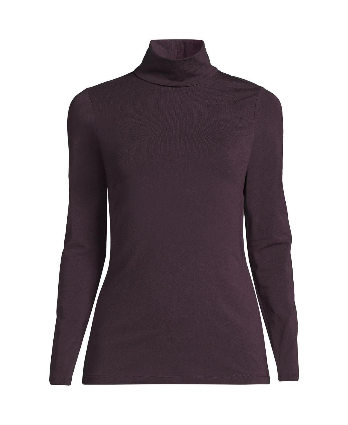 Womens Lands End Lightweight Fitted Turtleneck Radiant Blue Product Image