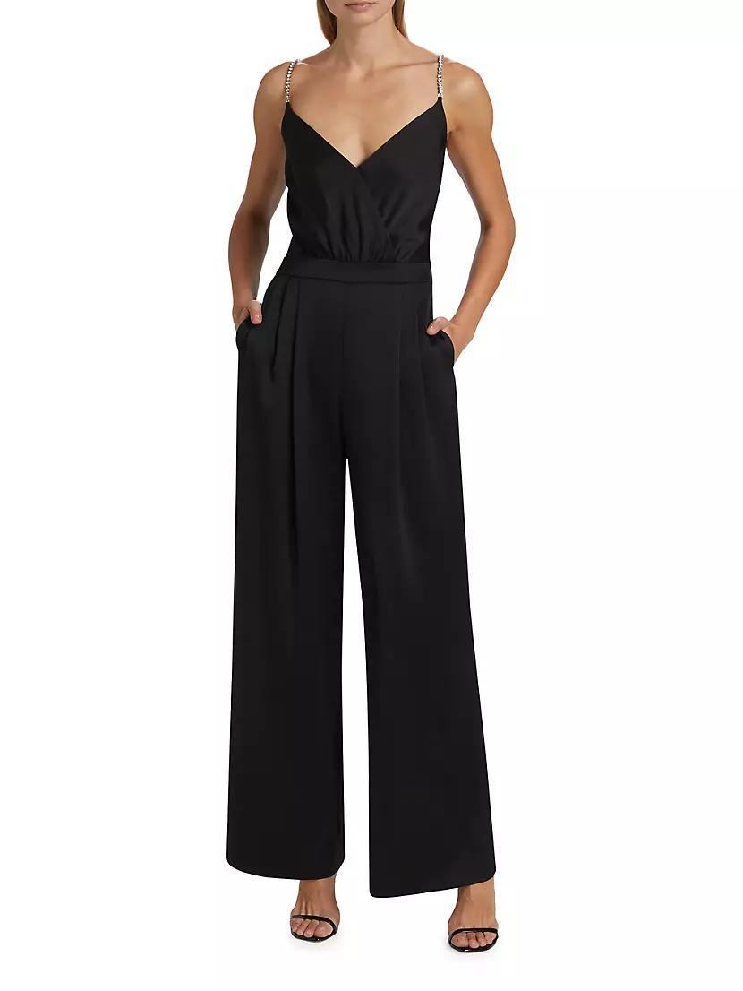 Crystal-Strap Satin Jumpsuit Product Image