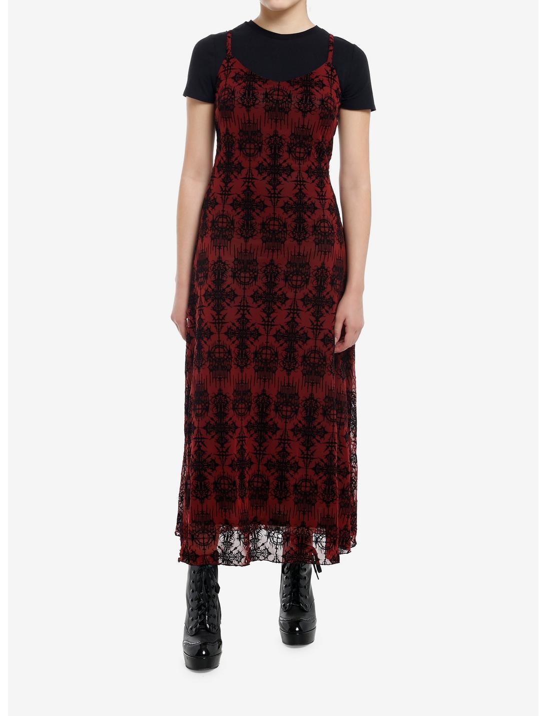 Cosmic Aura Goth Ornate Twofer Maxi Dress Product Image