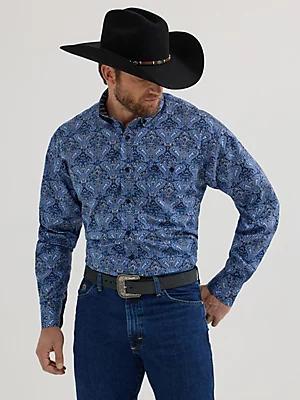 Wrangler® George Strait™ Long Sleeve Button Down One Pocket Shirt | Men's SHIRTS | Wrangler® Product Image