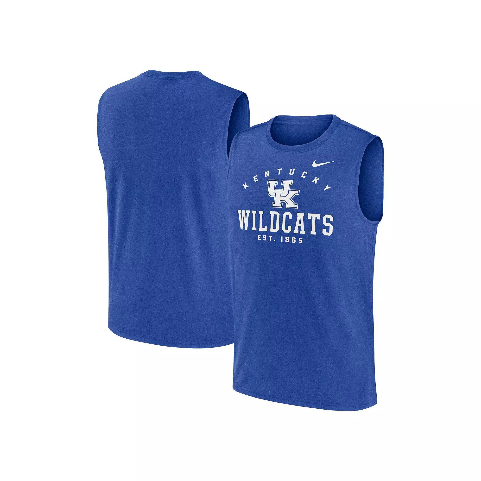 Men's Nike Royal Kentucky Wildcats Primetime Legend Lock Up Performance Muscle Tank Top, Size: 2XL, Blue Product Image
