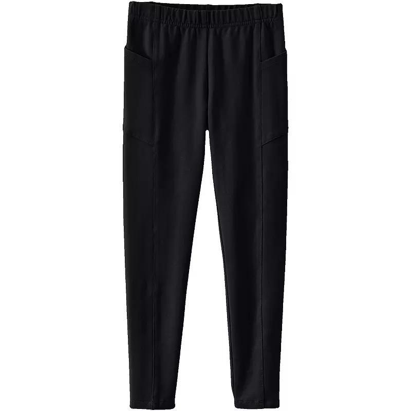 Girls 2-20 Lands' End Tough Cotton Legging with Pocket in Regular and Plus, Girl's, Size: XL(14/16), Gray Grey Product Image