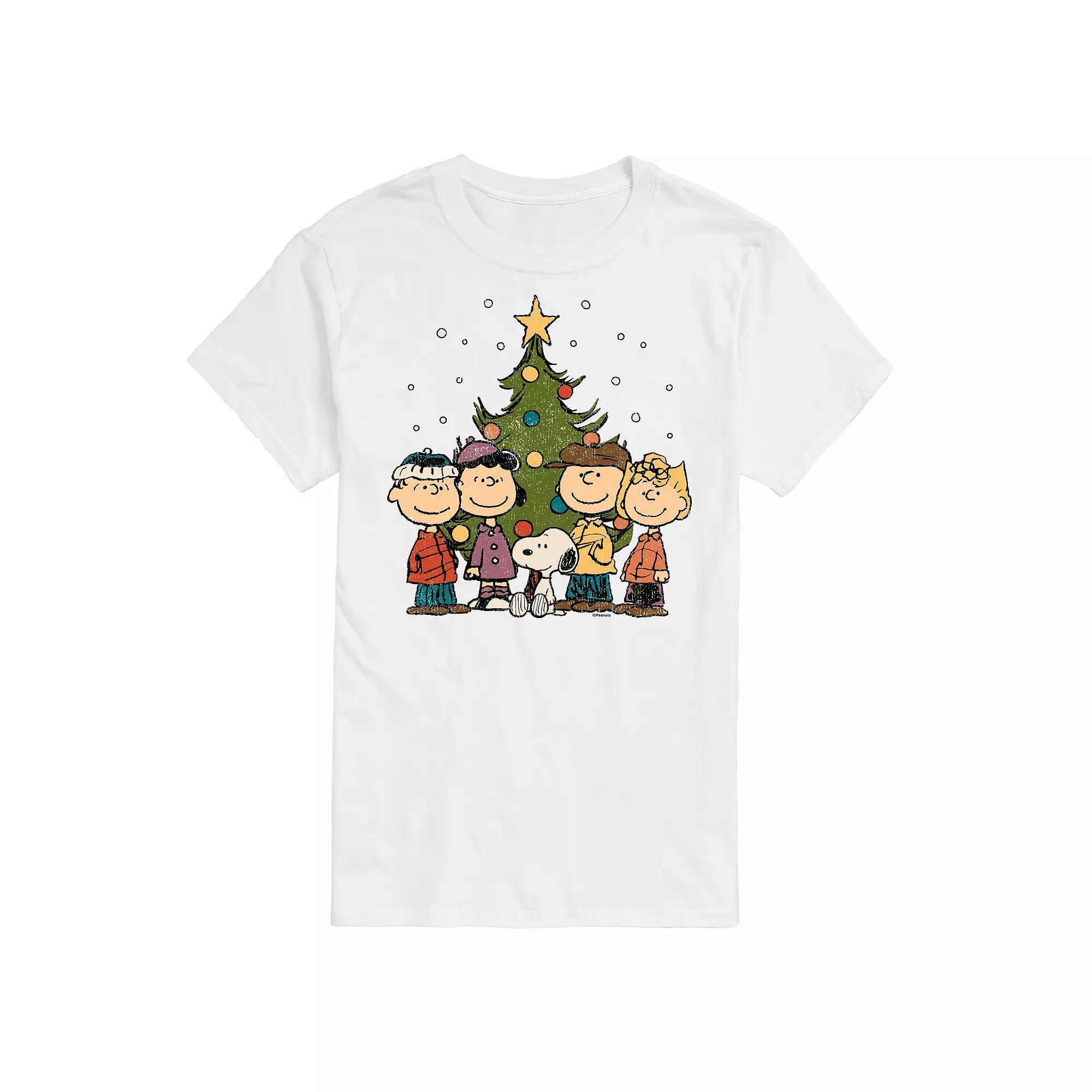 Men's Peanuts Christmas Group Tee, Size: XXL, White Product Image