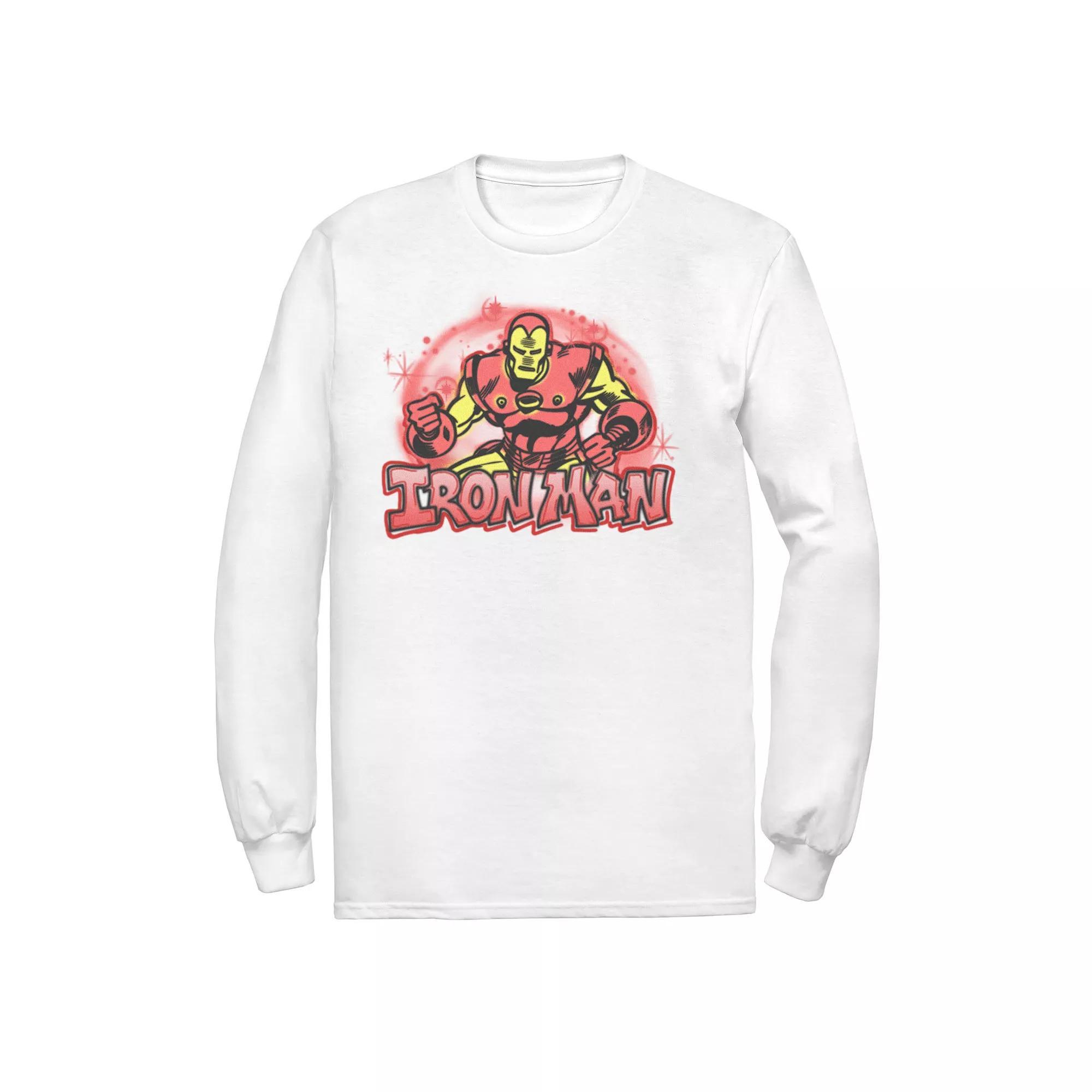 Men's Marvel Airbrushed Iron Man Graphic Tee, Size: XXL, White Product Image
