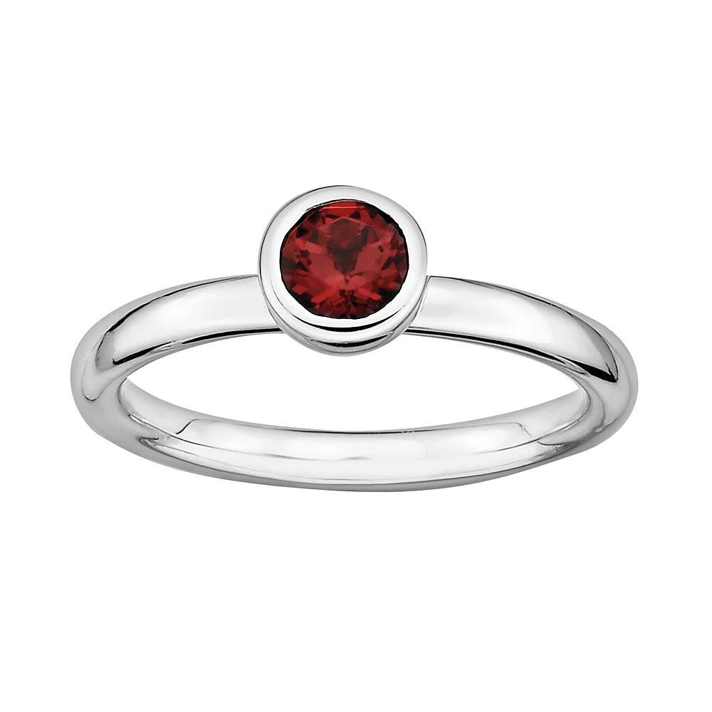 Stacks & Stones Sterling Sterling Silver Garnet Stack Ring, Women's, Size: 5, Red Product Image