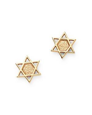 Zoe Chicco Itty Bitty 14K Yellow Gold Star Of David Stud Earrings Product Image
