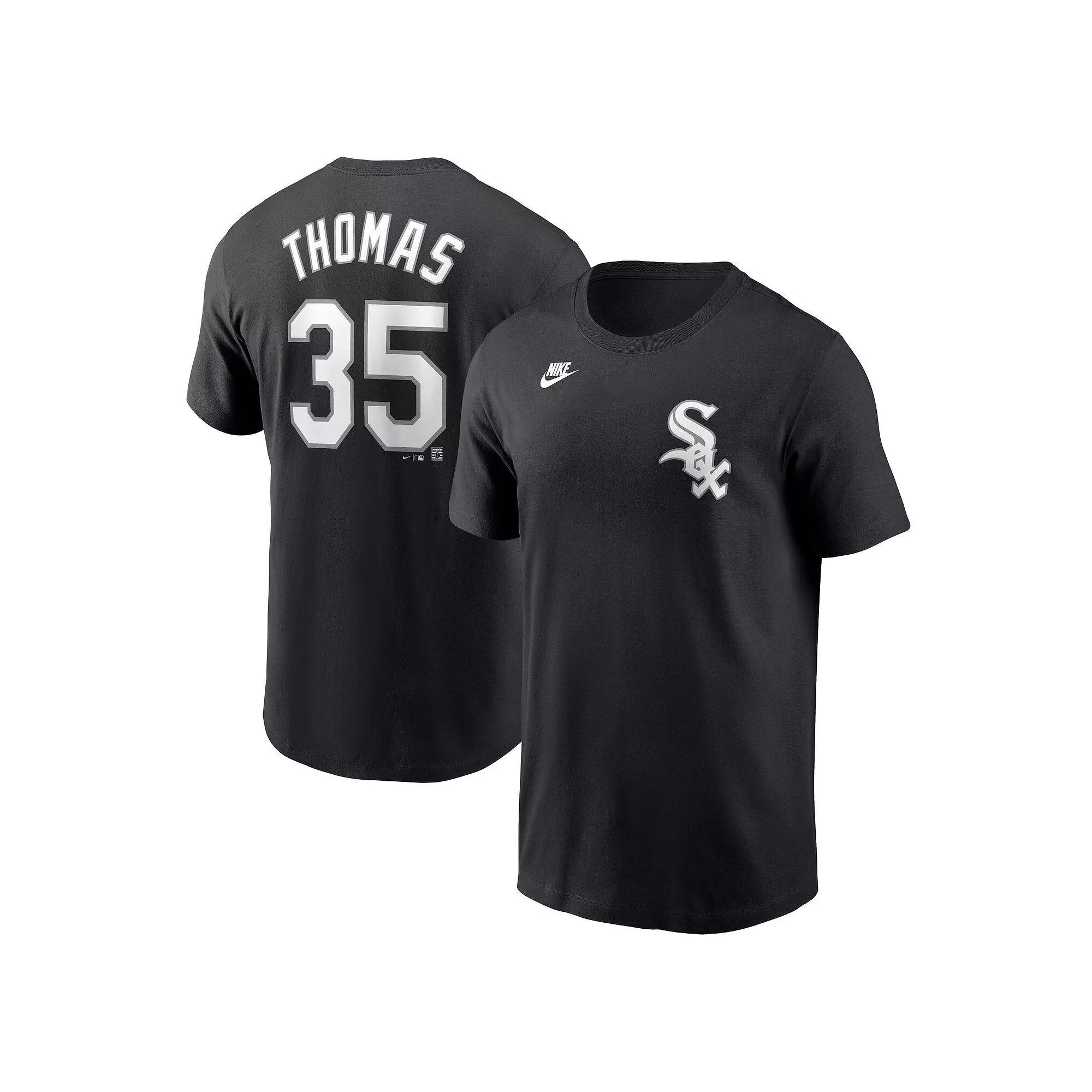 Men's Nike Frank Thomas Black Chicago White Sox Cooperstown Collection Fuse Name & Number T-Shirt, Size: 2XL Product Image