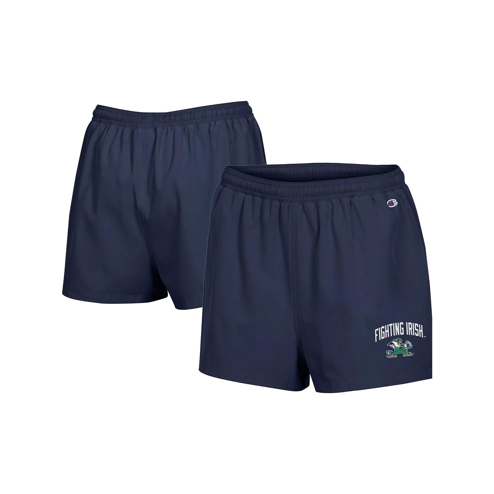 Womens Champion Notre Dame Fighting Irish Football Fan High Waist Shorts Blue Product Image