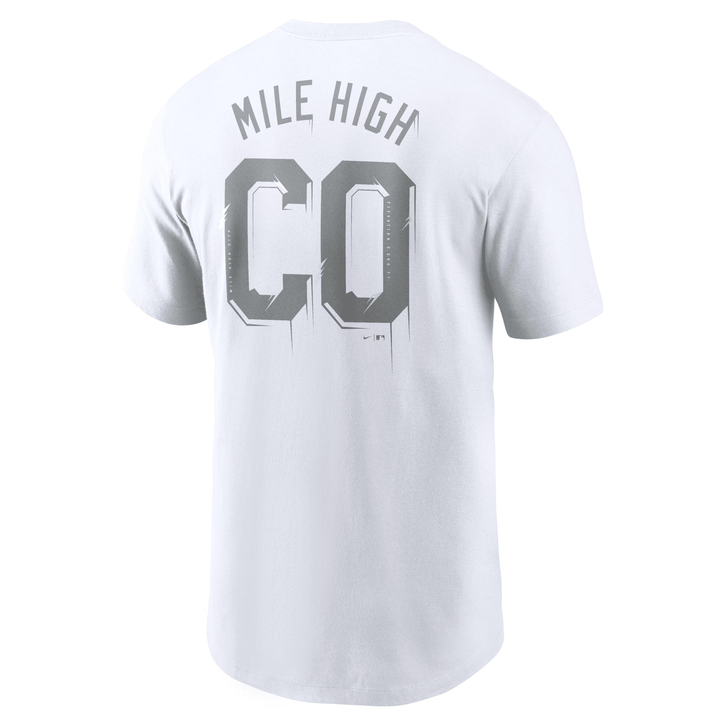 Men's Nike White Colorado Rockies Mile High Hometown T-Shirt, Size: 2XL Product Image