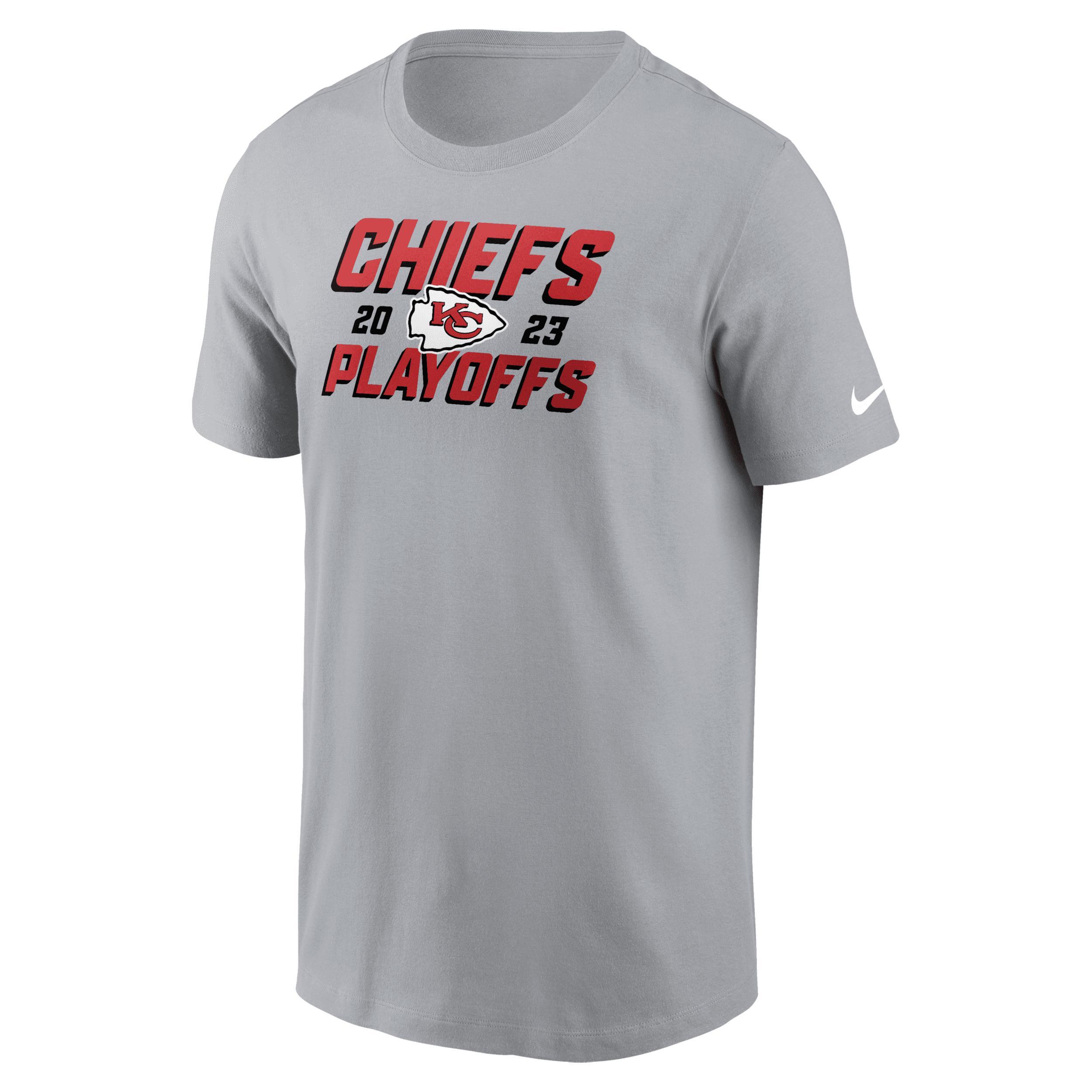 Men's Nike Gray Kansas City Chiefs 2023 NFL Playoffs Iconic T-Shirt, Size: Medium, Grey Product Image