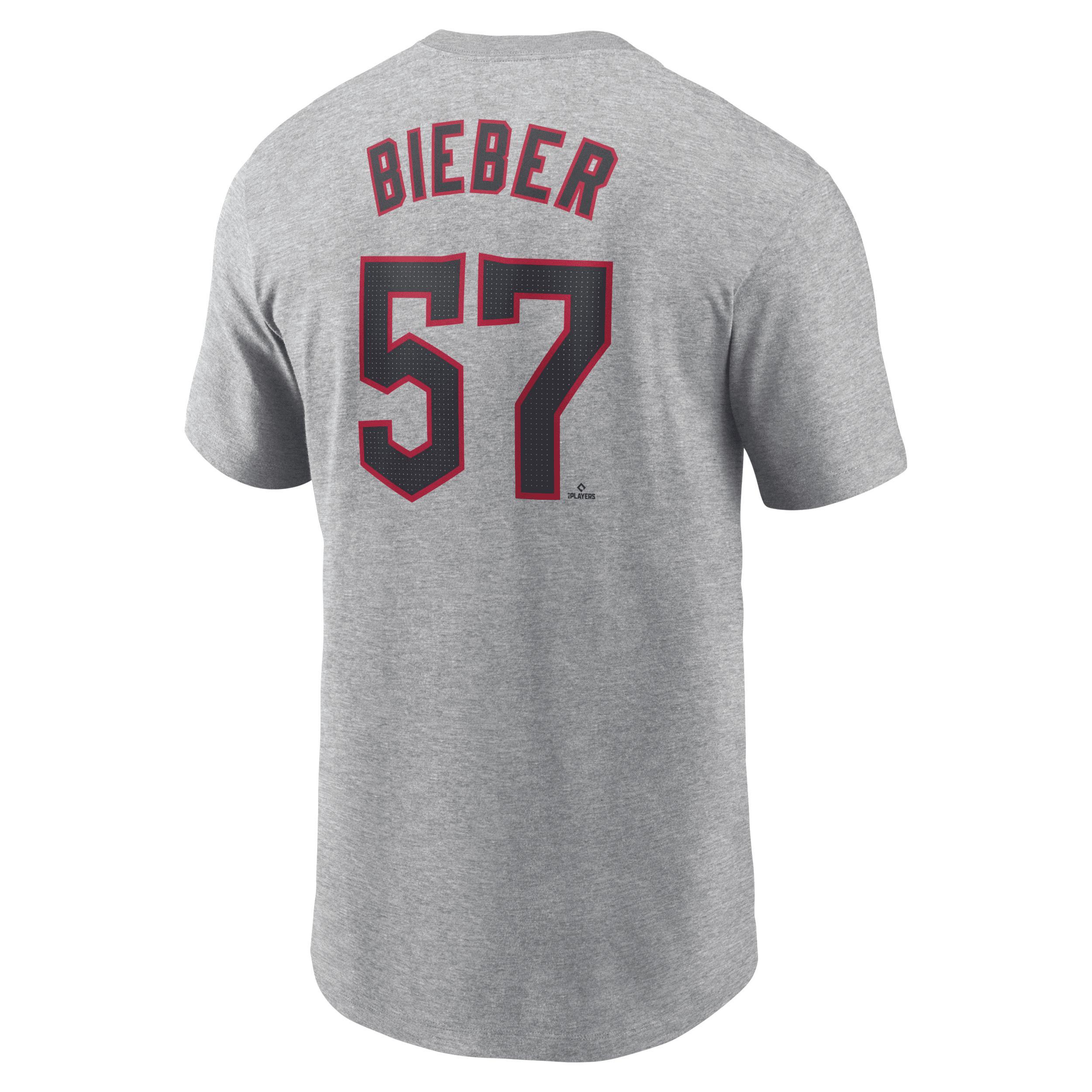 Men's Nike Shane Bieber Gray Cleveland Guardians Fuse Name & Number T-Shirt, Size: 2XL, Grd Grey Product Image