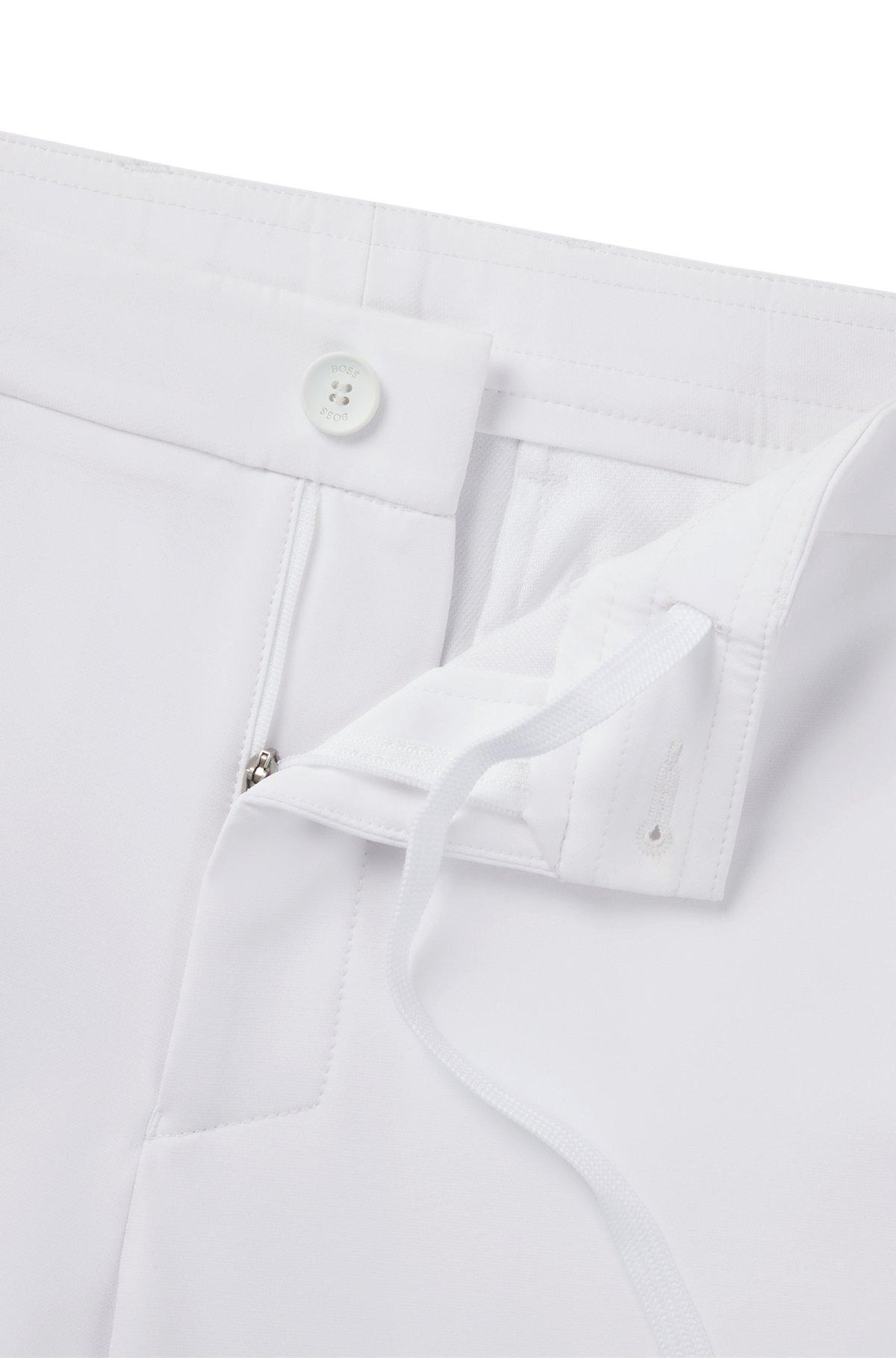BOSS - Slim-fit pants in water-repellent stretch fabric - White Product Image