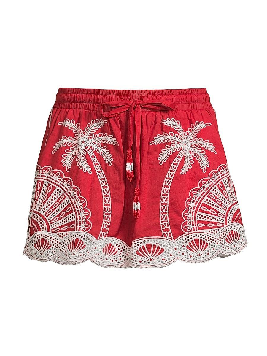 Womens Palm Trees Crochet Shorts Product Image