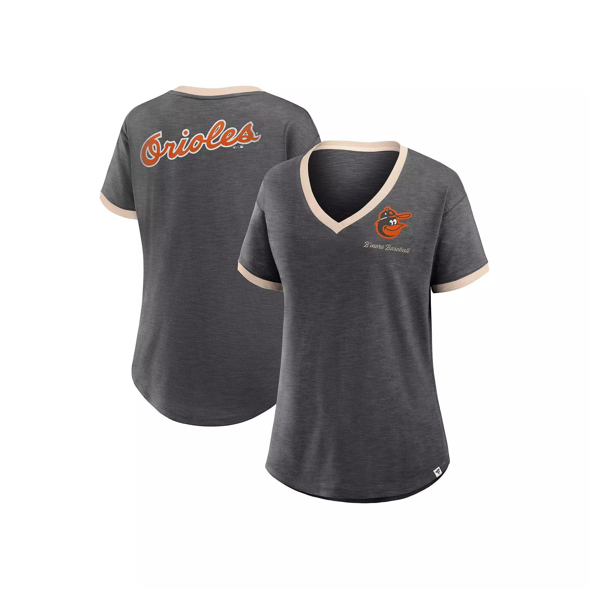 Women's Fanatics Black Colorado Rockies Binge Worthy Stadium Slub V-Neck T-Shirt, Size: XL Product Image