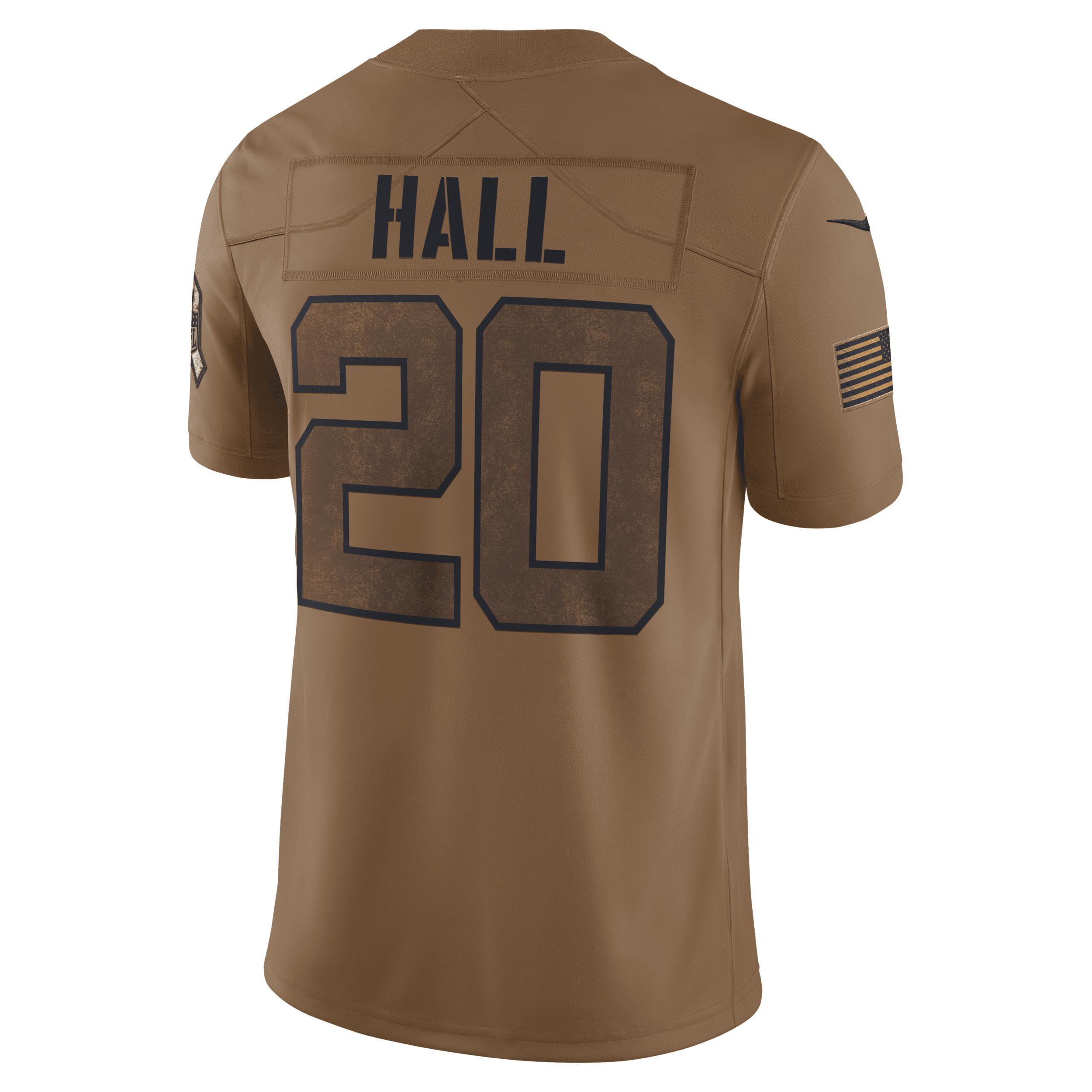 Mens Nike Breece Hall Brown Distressed New York Jets 2023 Salute To Service Limited Jersey - Brown Product Image