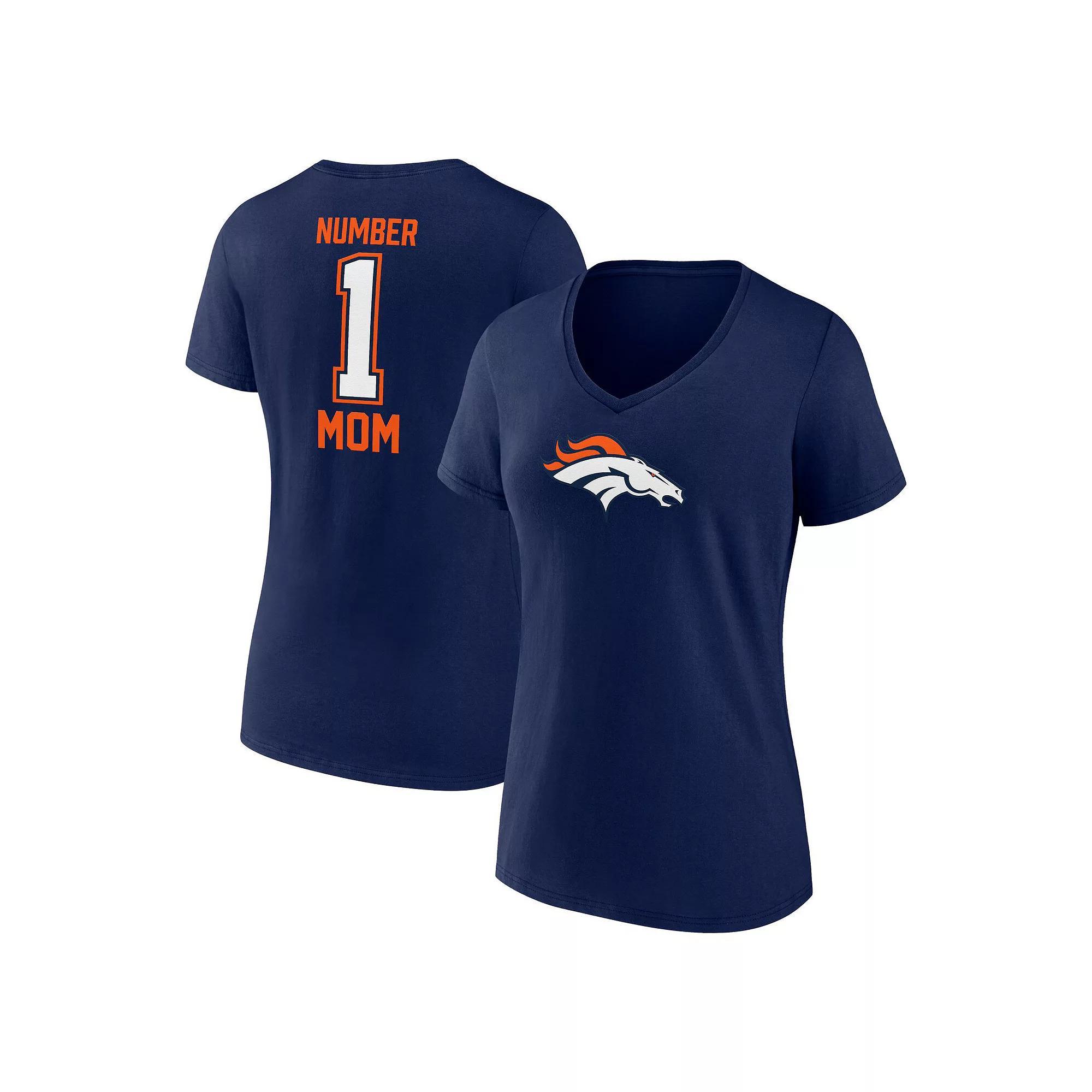 Women's Fanatics Navy Denver Broncos Mother's Day V-Neck T-Shirt, Size: Large, Blue Product Image