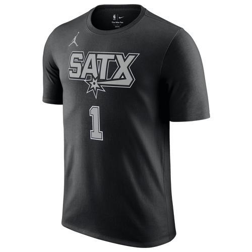 Mens Jordan Victor Wembanyama Black San Antonio Spurs Statement Edition Name and Number T-shirt Product Image