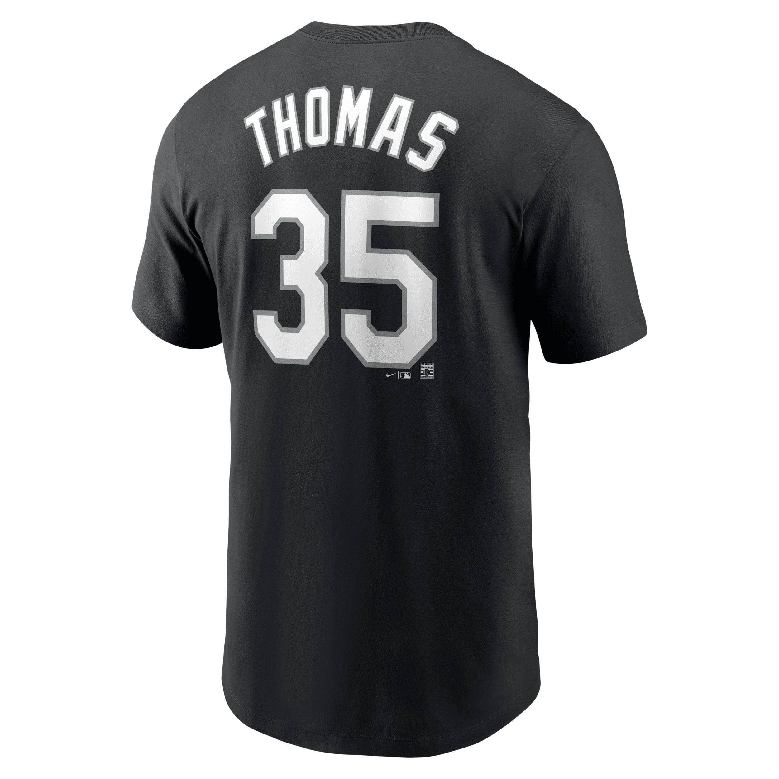 Men's Nike Frank Thomas Black Chicago White Sox Cooperstown Collection Fuse Name & Number T-Shirt, Size: 2XL Product Image
