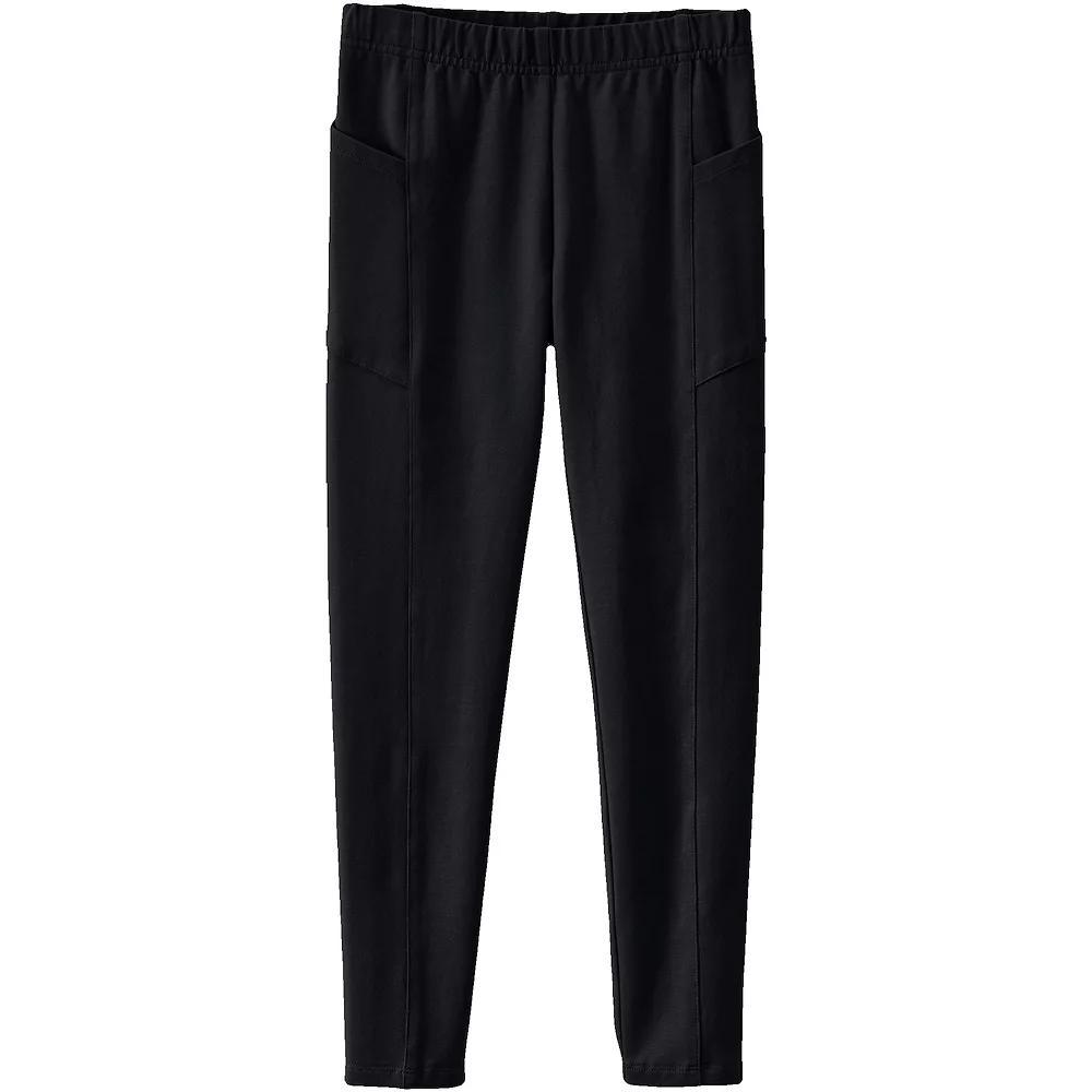 Girls 2-20 Lands' End Tough Cotton Legging with Pocket in Regular and Plus, Girl's, Size: XL(14/16), Gray Grey Product Image