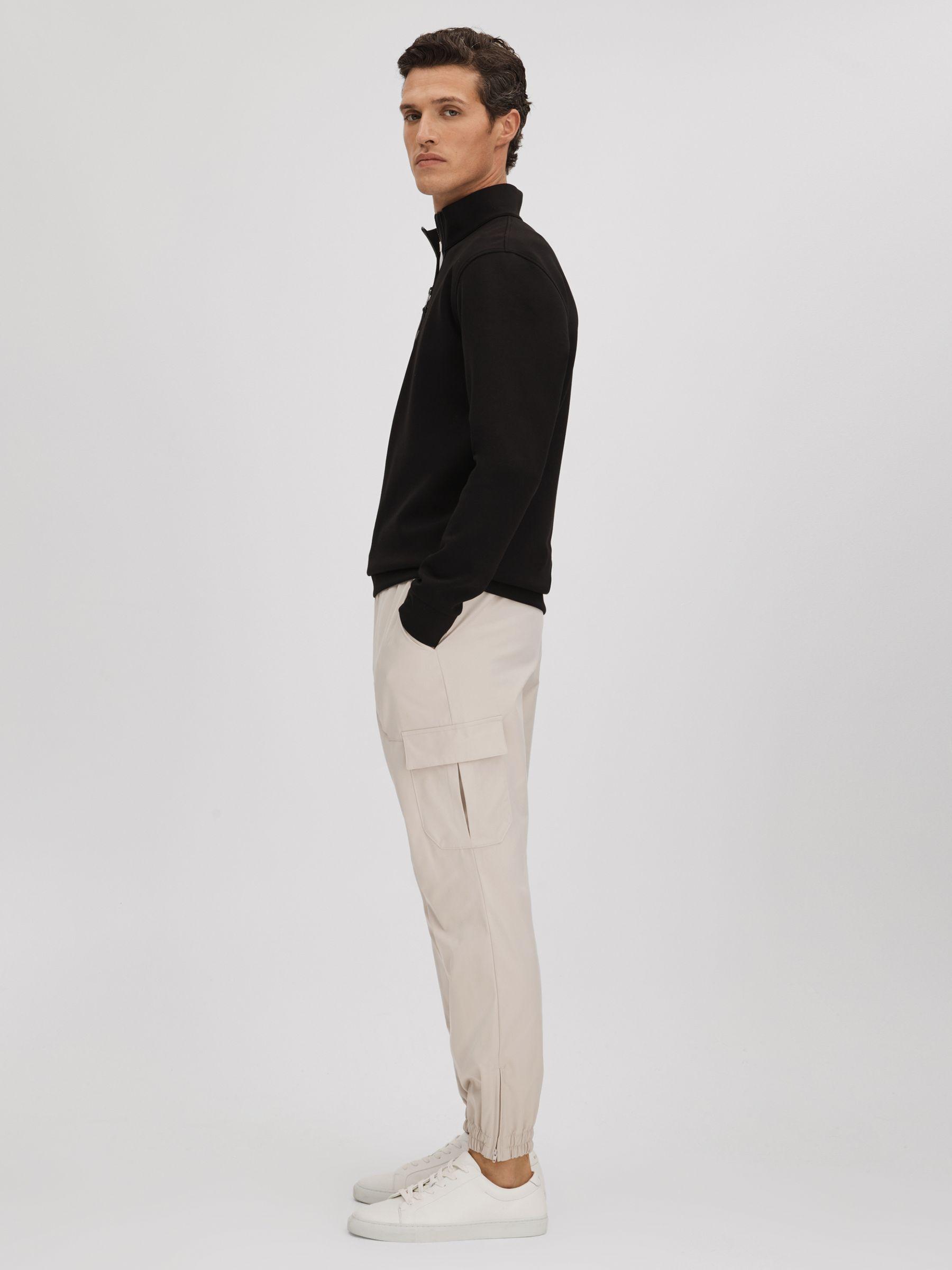 Technical Drawstring Cargo Trousers in Stone Product Image