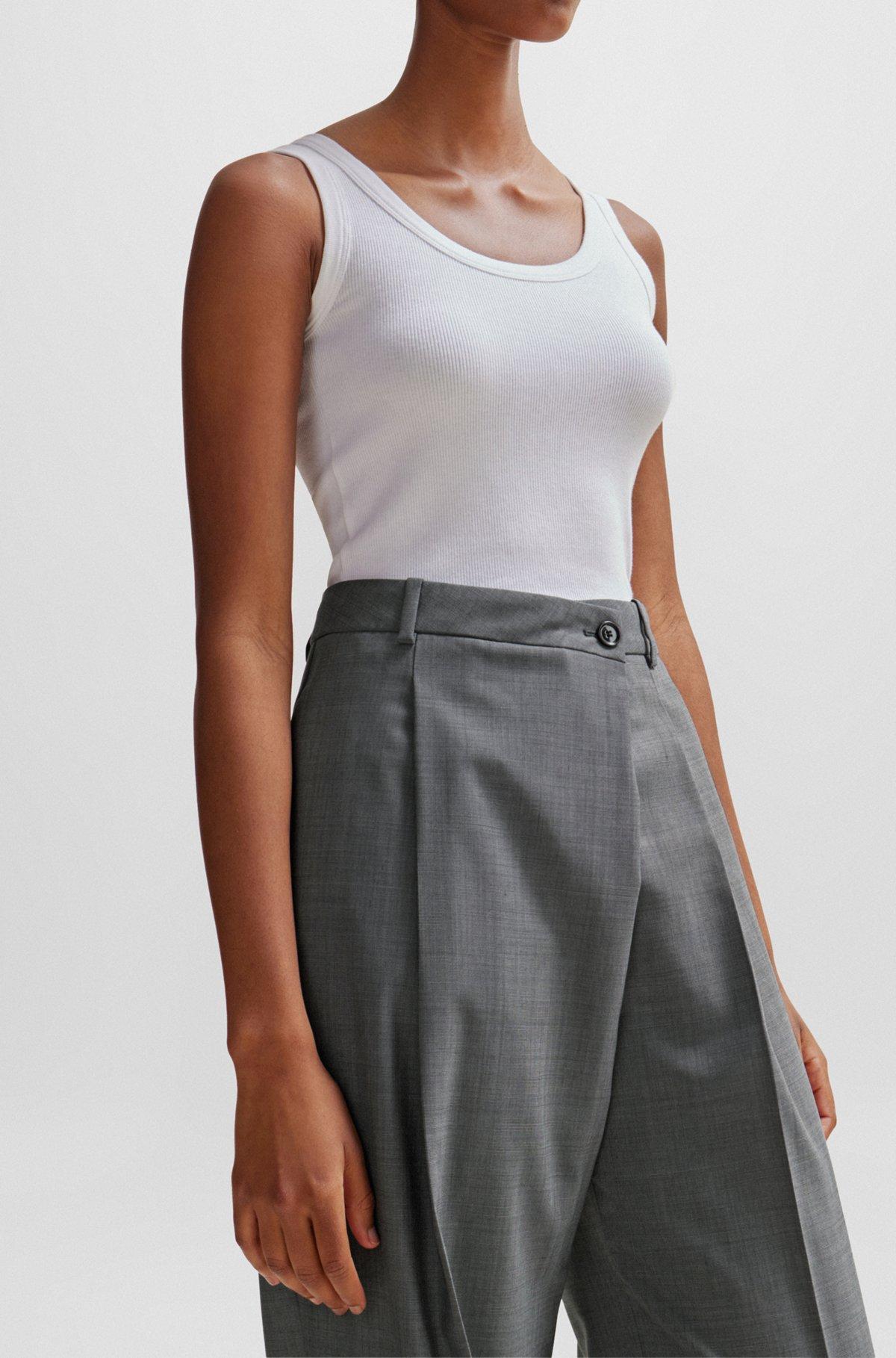Straight-fit regular-rise trousers in virgin wool Product Image