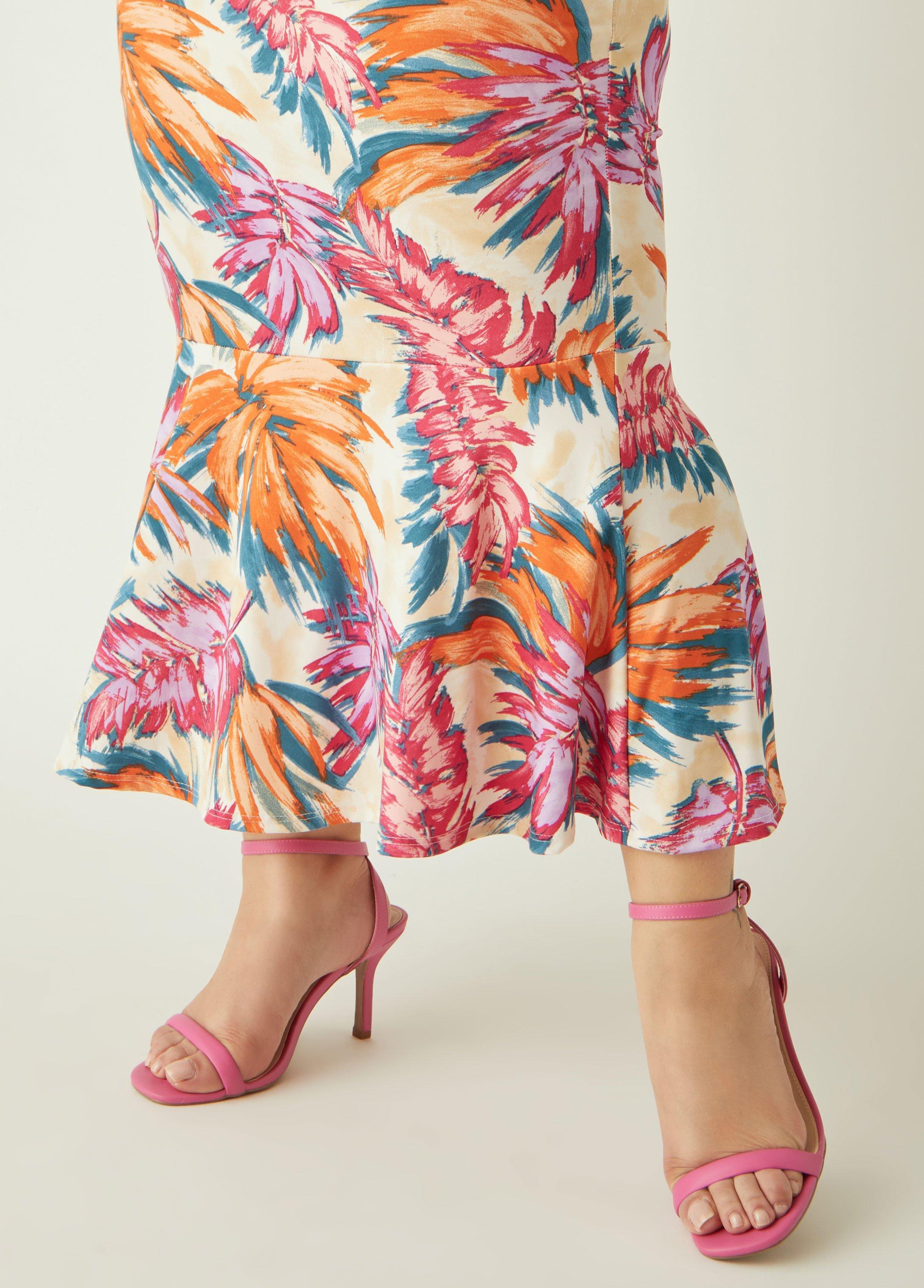 Plus Size Watercolor Off The Shoulder Dress Ashley Stewart Product Image