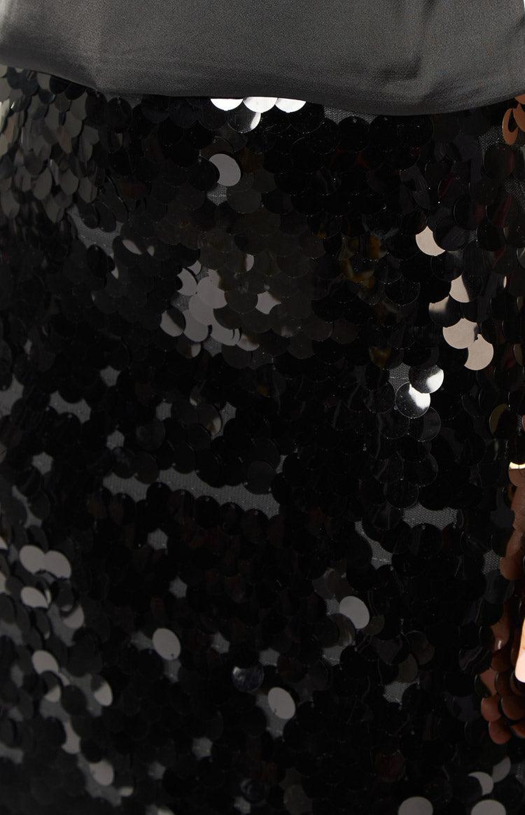 Genevieve Black Sequin Maxi Skirt Product Image