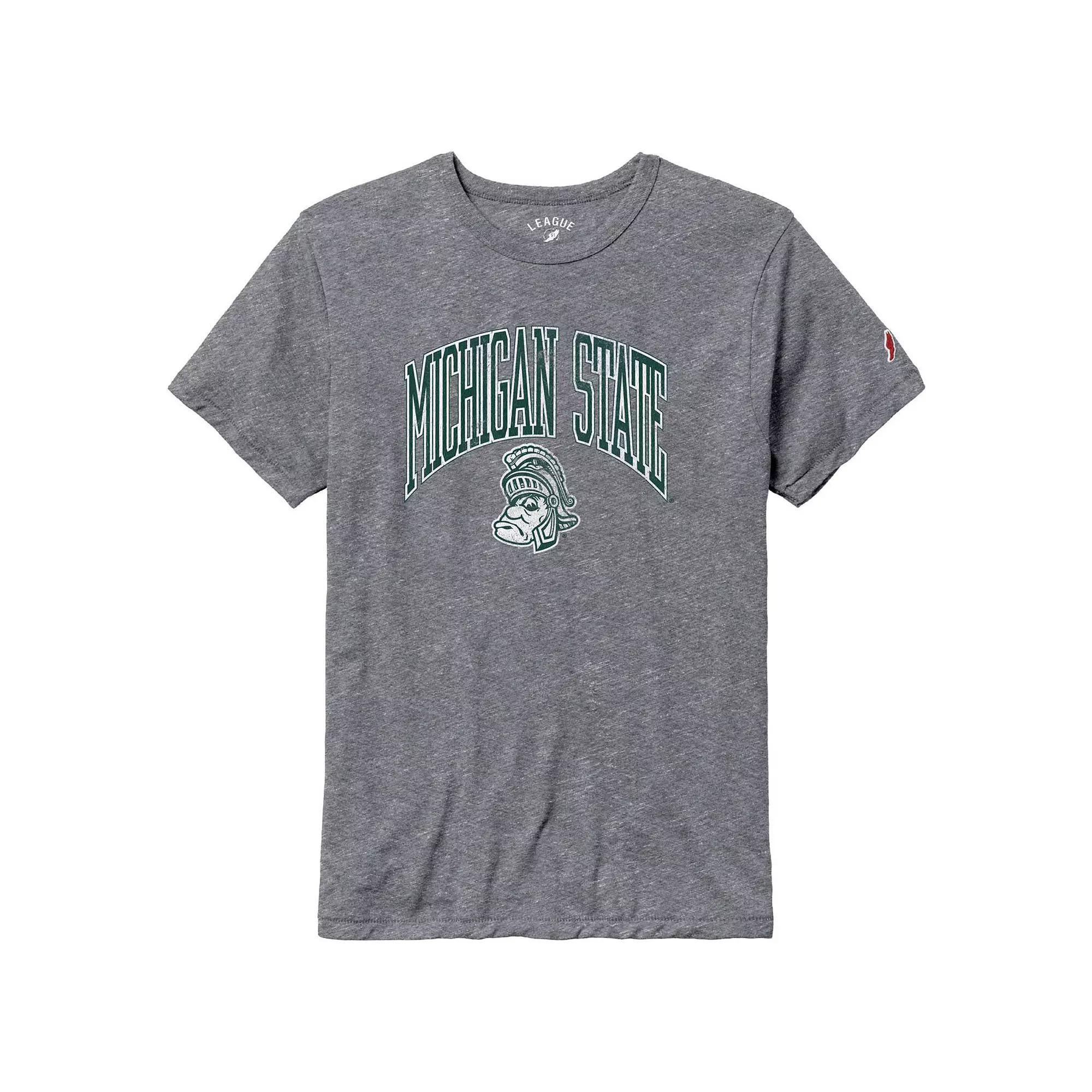 Men's League Collegiate Wear Heather Gray Michigan State Spartans Tall Arch Victory Falls Tri-Blend T-Shirt, Size: 2XL, Grey Product Image