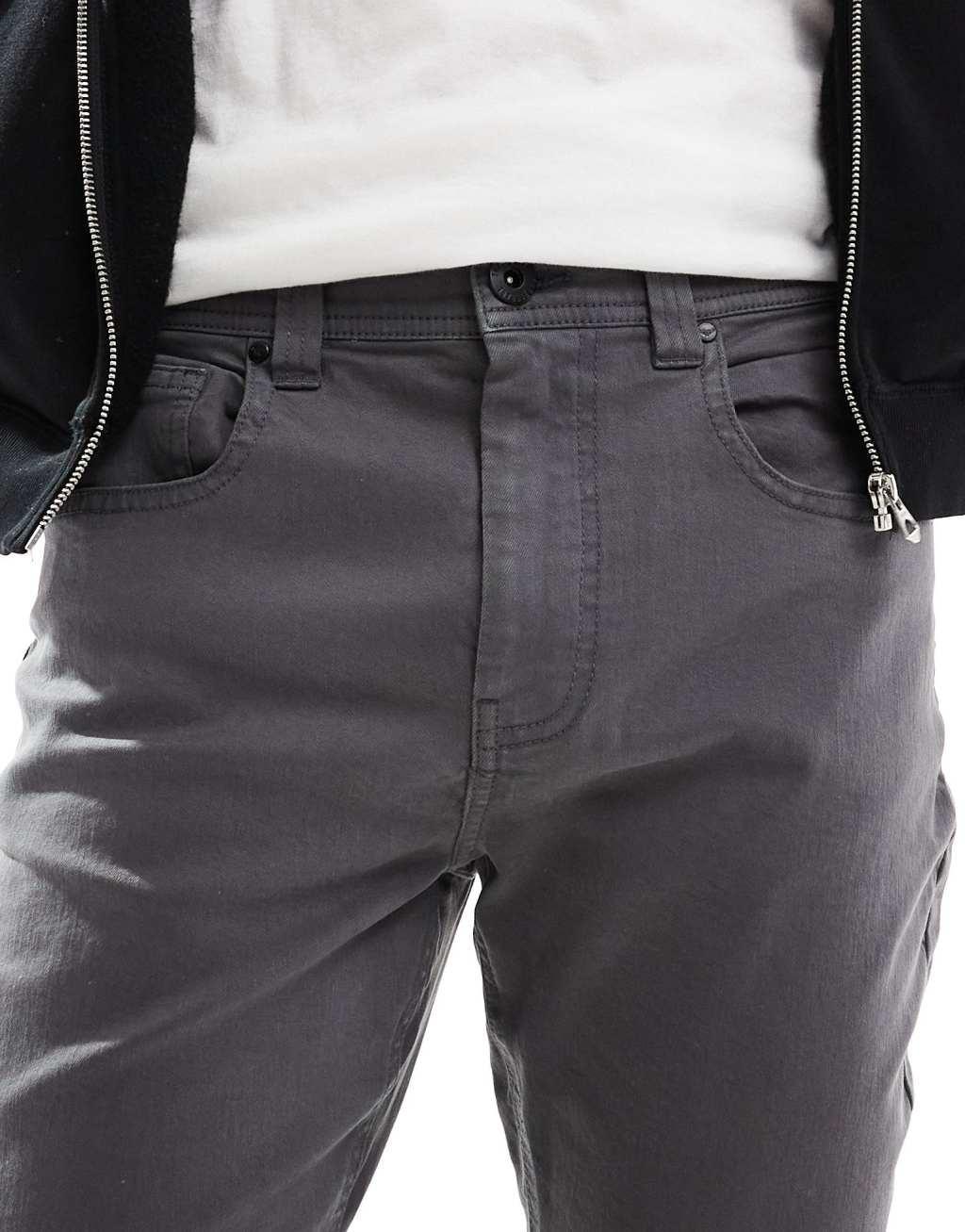 Threadbare slim fit chino pants in charcoal Product Image