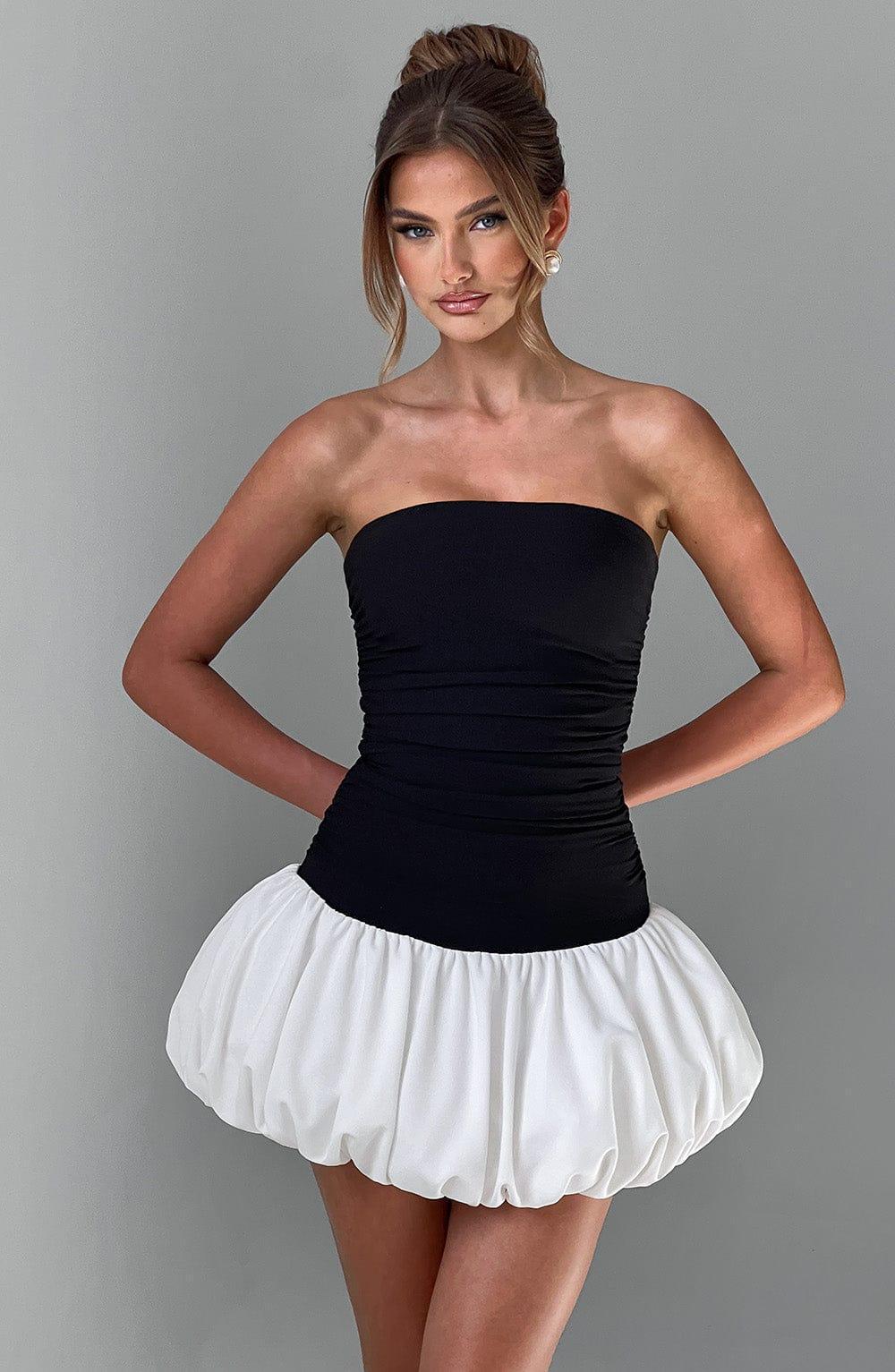Gemma Mini Dress - Black/White Product Image
