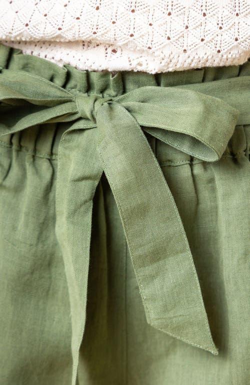 Hope & Henry Womens' Cinched Waist Short in Olive Light Linen at Nordstrom, Size 14 Product Image