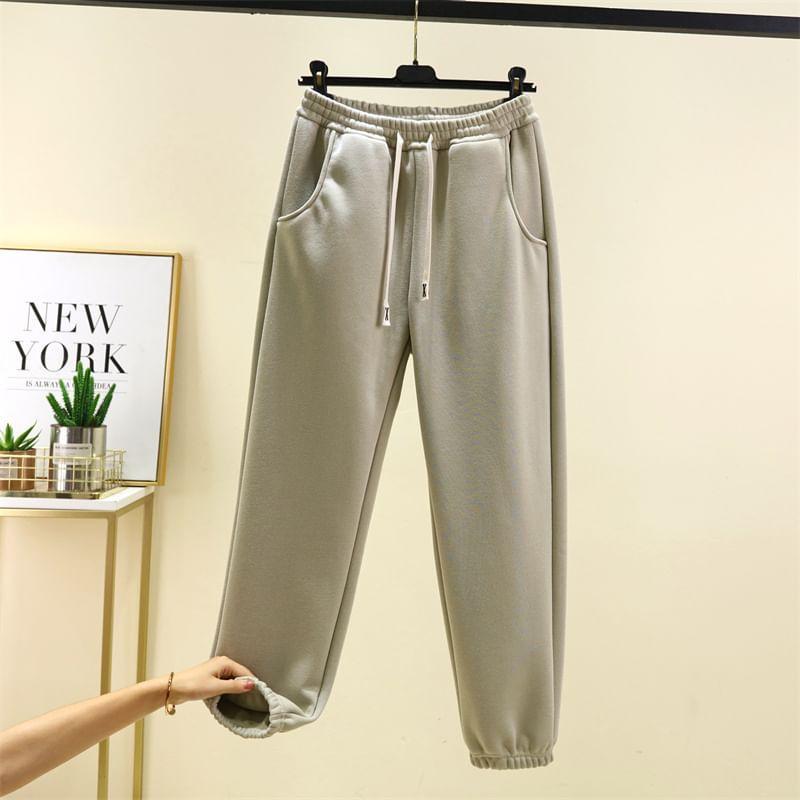Drawstring Waist Plain Harem Sweatpants Product Image