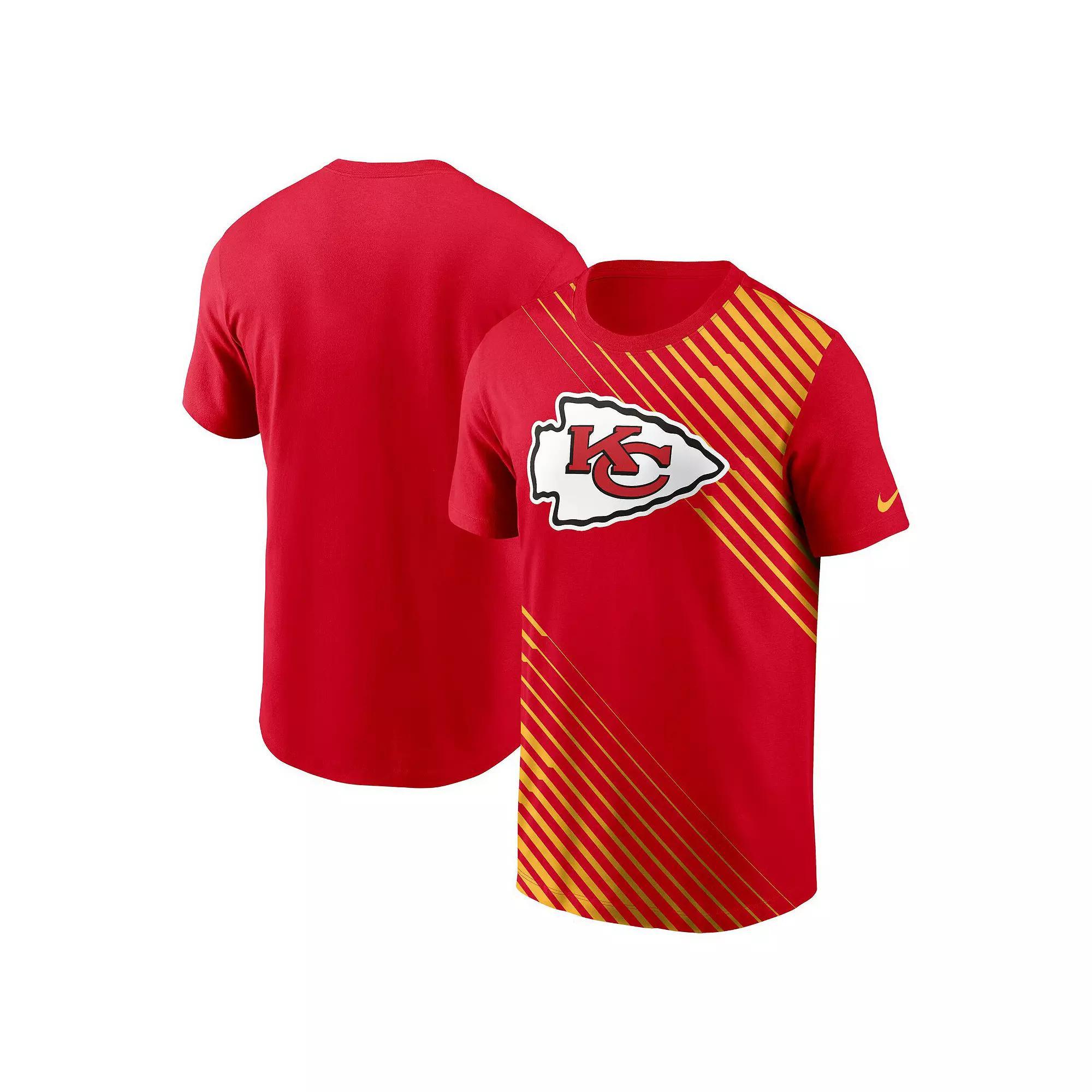 Men's Nike  Red Kansas City Chiefs Yard Line Fashion Asbury T-Shirt, Size: Large Product Image