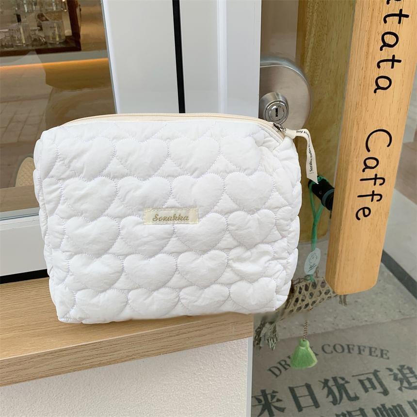 Lettering Applique Makeup Bag Product Image