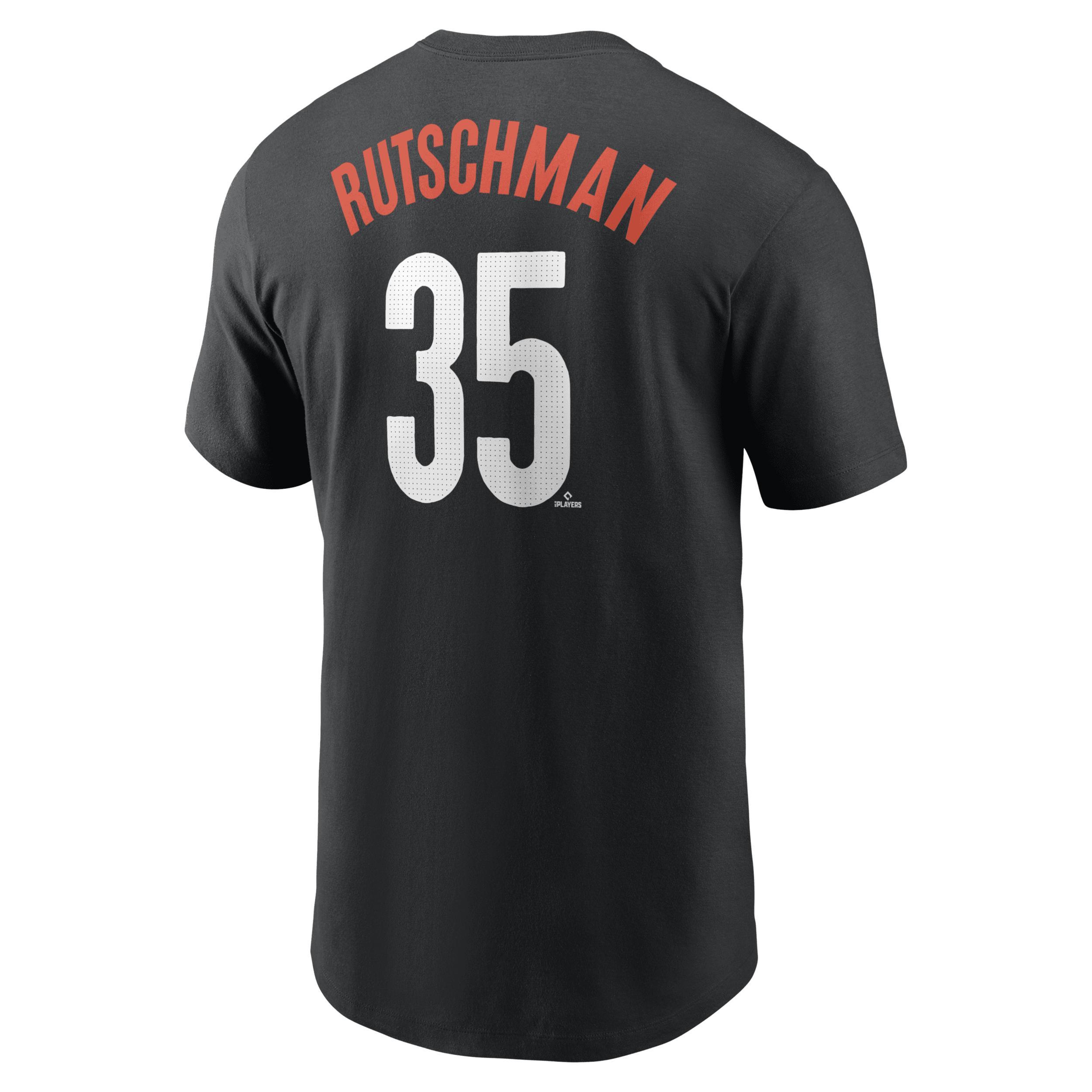 Mens Nike Adley RutschmanBlack Baltimore Orioles City Connect Fuse Name & Number T-Shirt Product Image