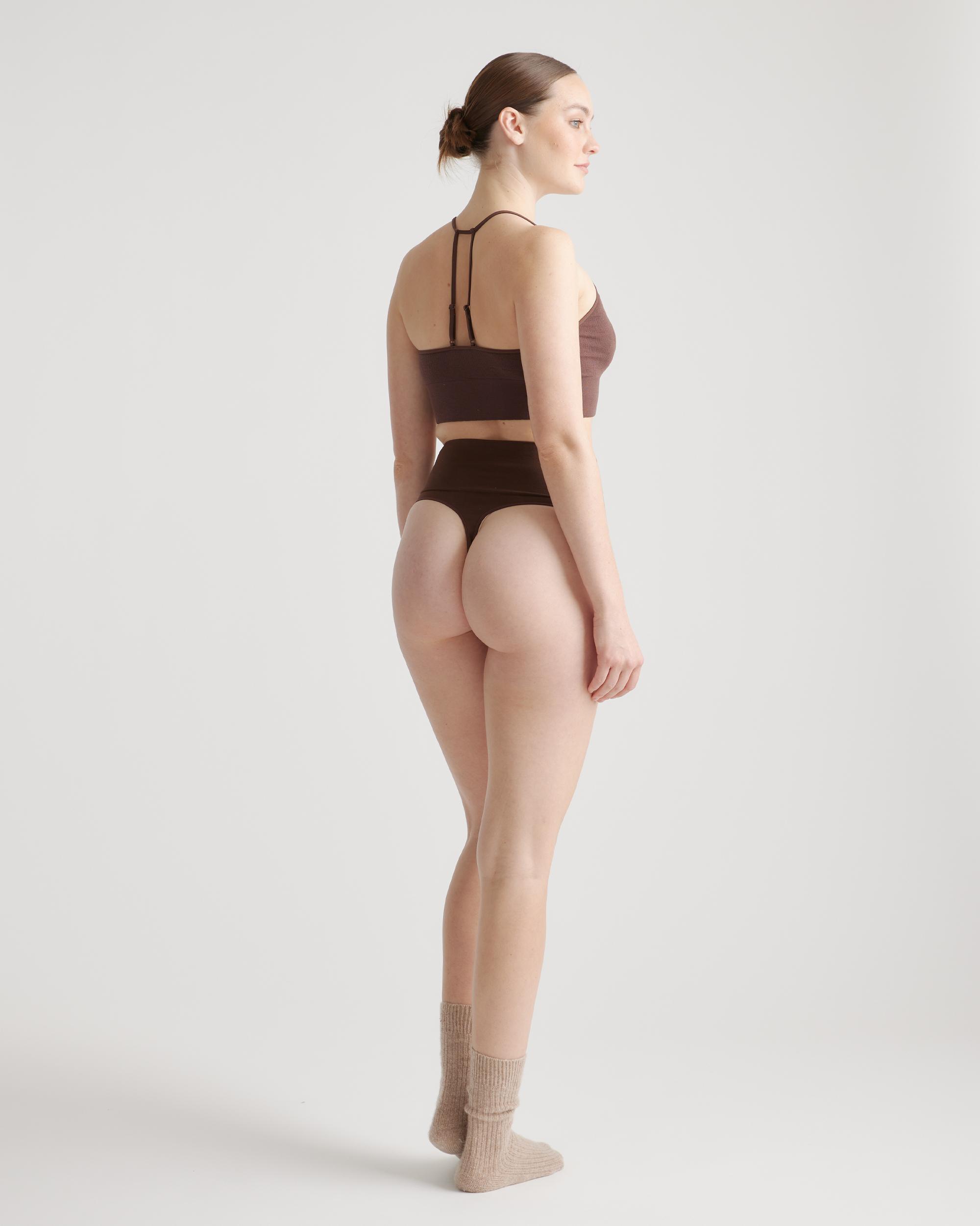 Quince | Women's Shaping High-Waisted Thong Nylon/Spandex Product Image
