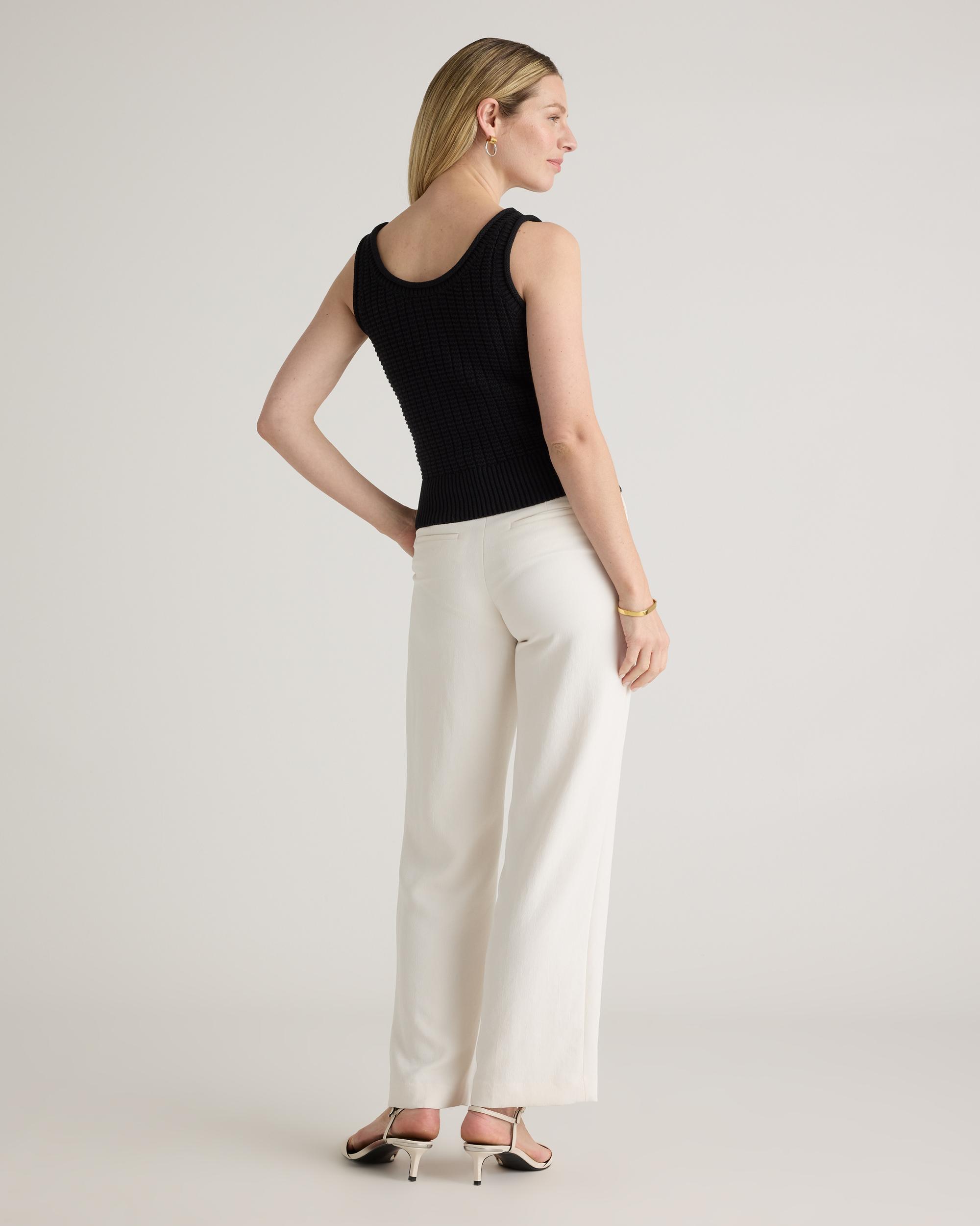 Quince | Women's Waffle Cropped Sweater Tank Top Size XS, Organic Cotton Product Image