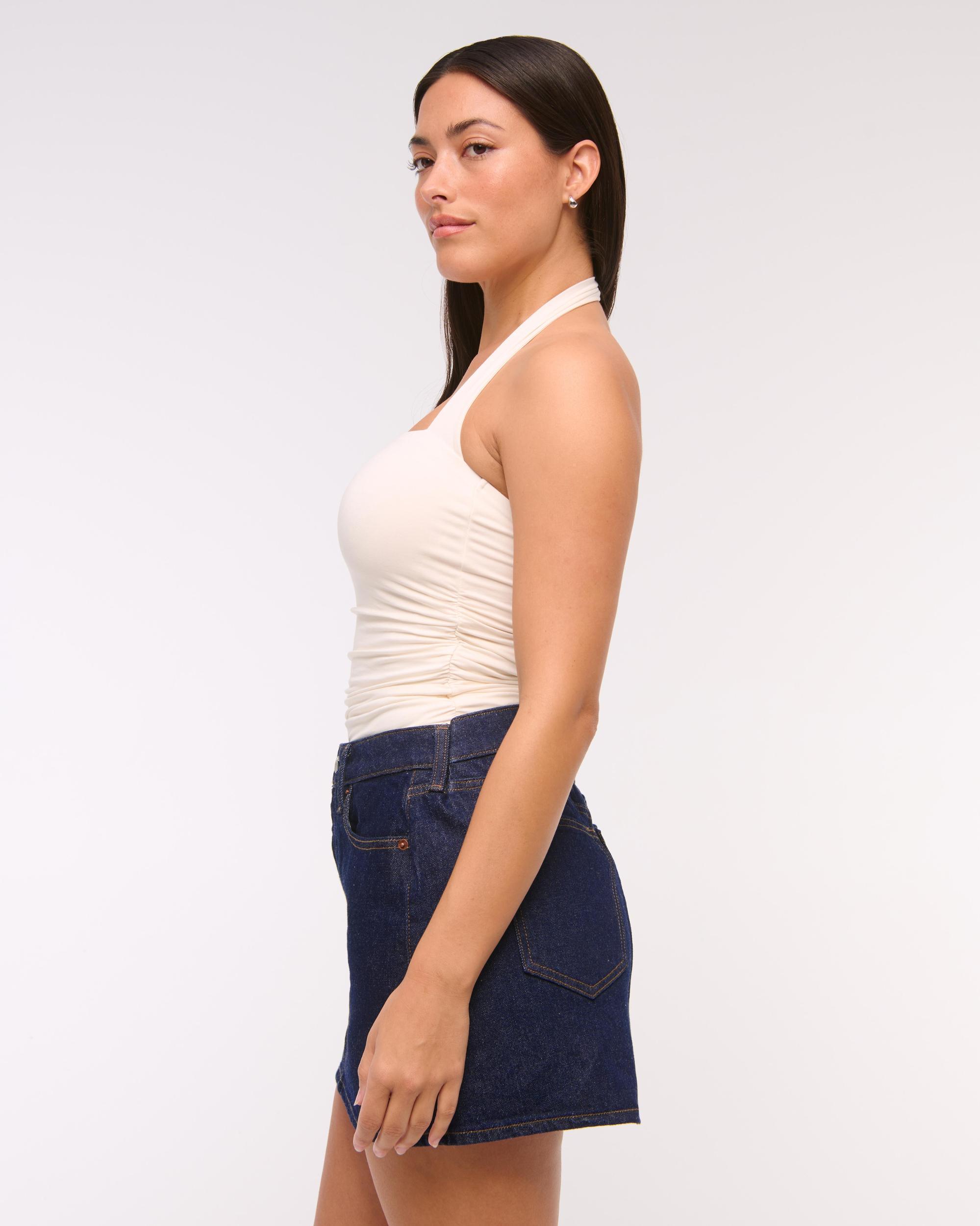 Curve Love Mid Rise Denim Mini Skirt Product Image