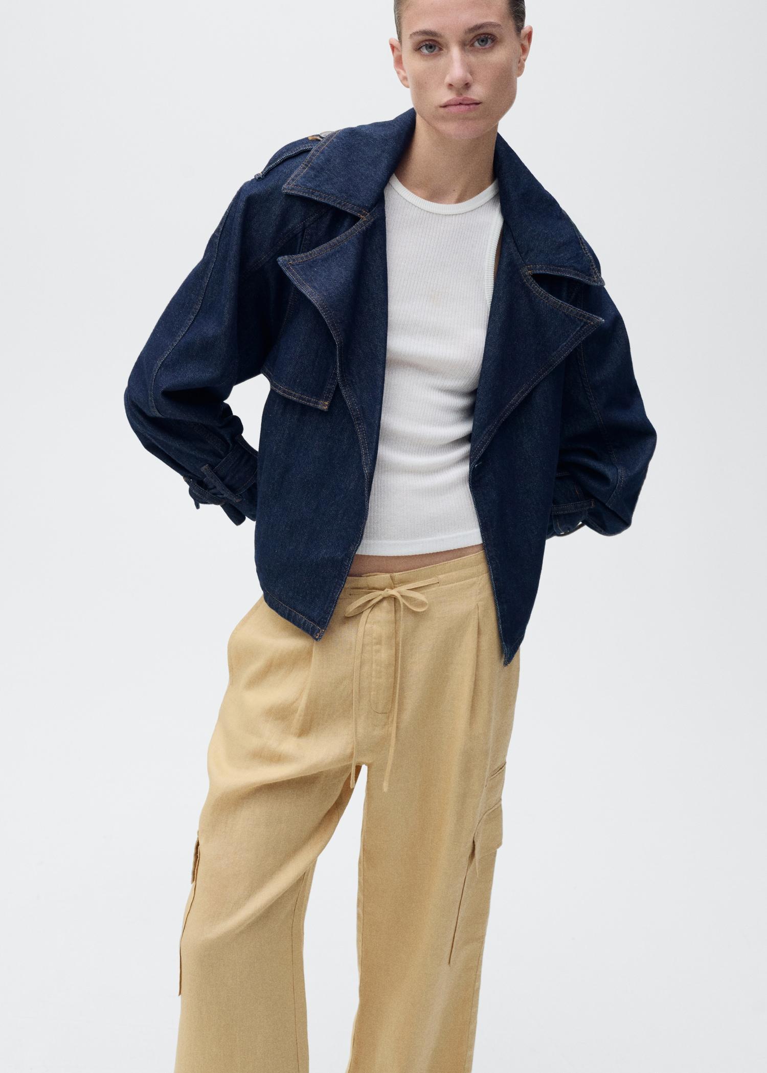 Linen cargo pants - Women | MANGO USA Product Image