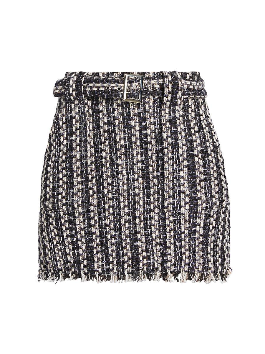 Womens Ashley Belted Tweed Miniskirt Product Image